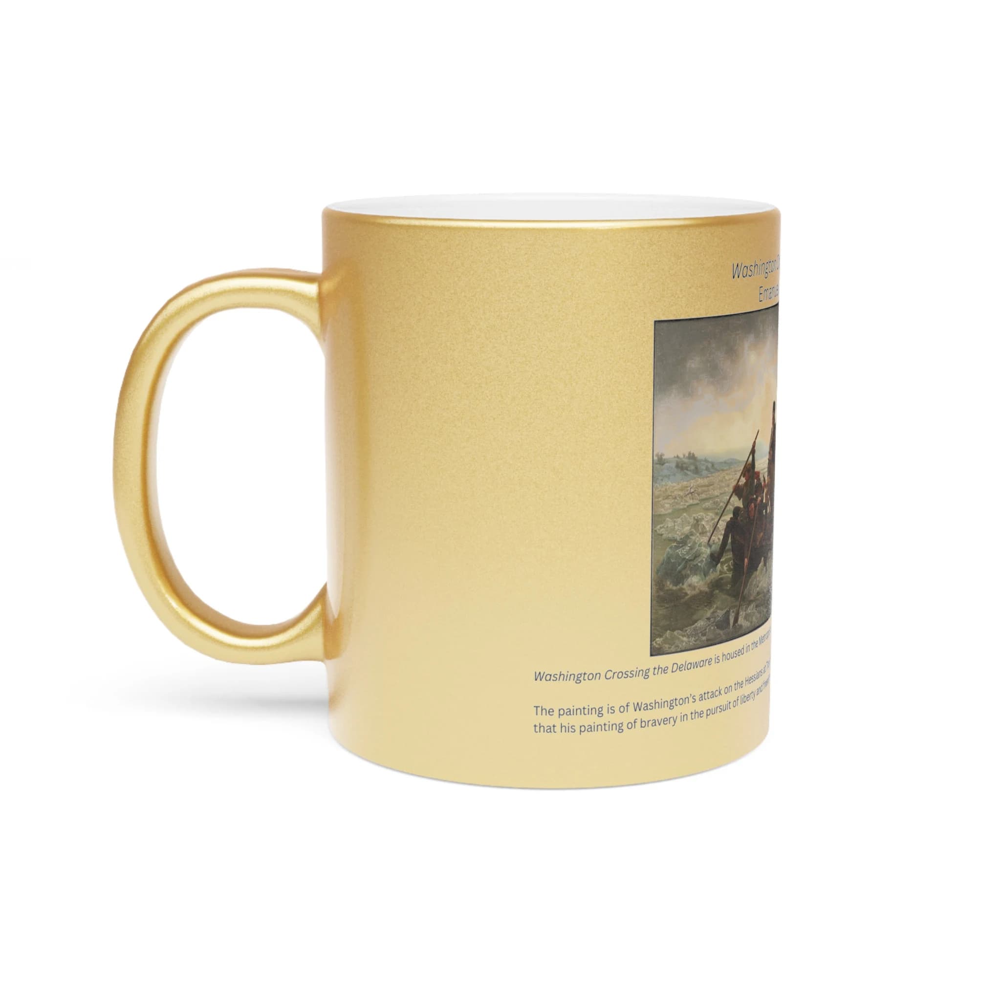 Washington Crossing the Delaware, by Emanuel Leutze | Celebrate American Art | Metallic Mug (Silver\Gold) - image 3