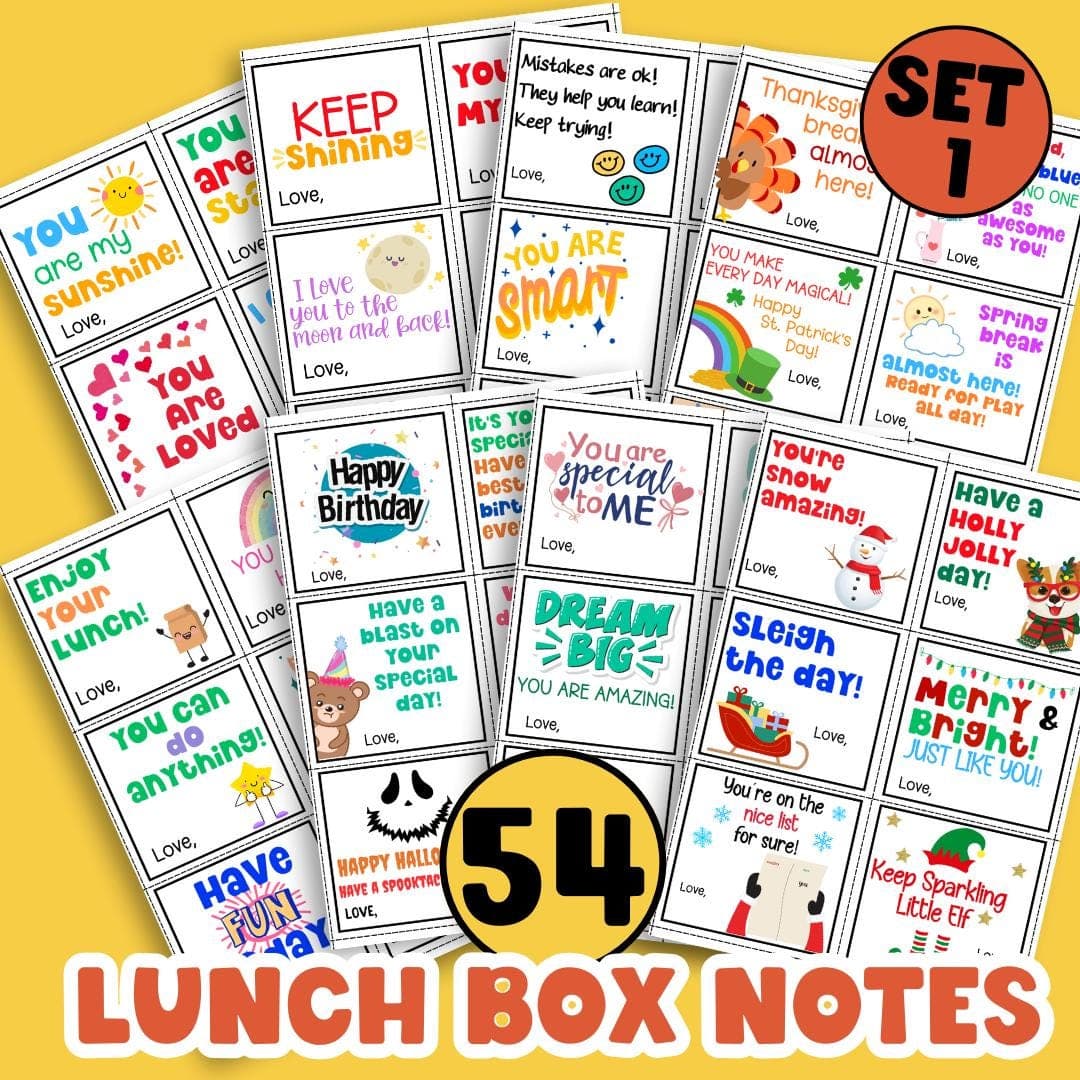 School Lunch Box Note to Brighten Day