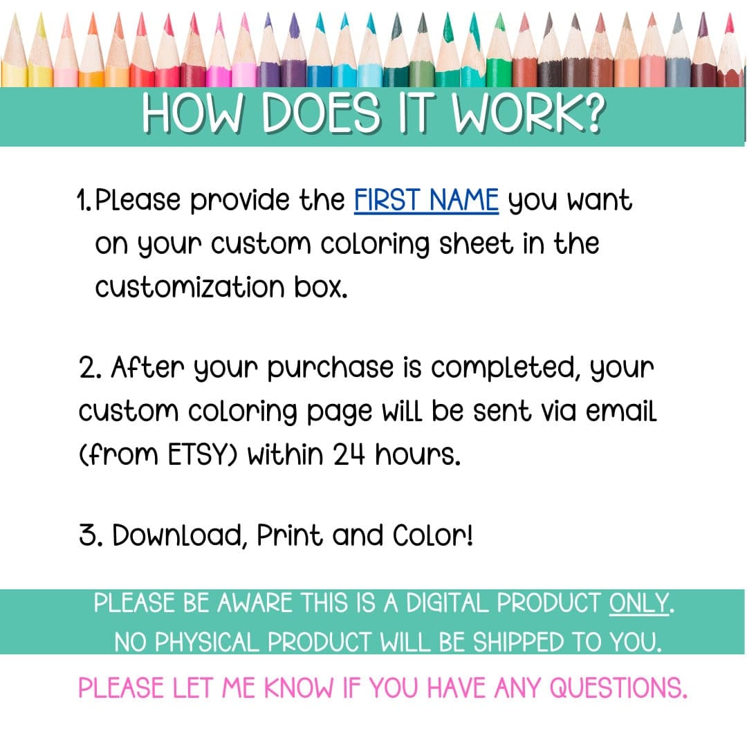 Custom Coloring Page for Kid Name Coloring Page Girl Name Sign for Bedroom Printable Custom Coloring Page Print Coloring Page Flower Name - image 5