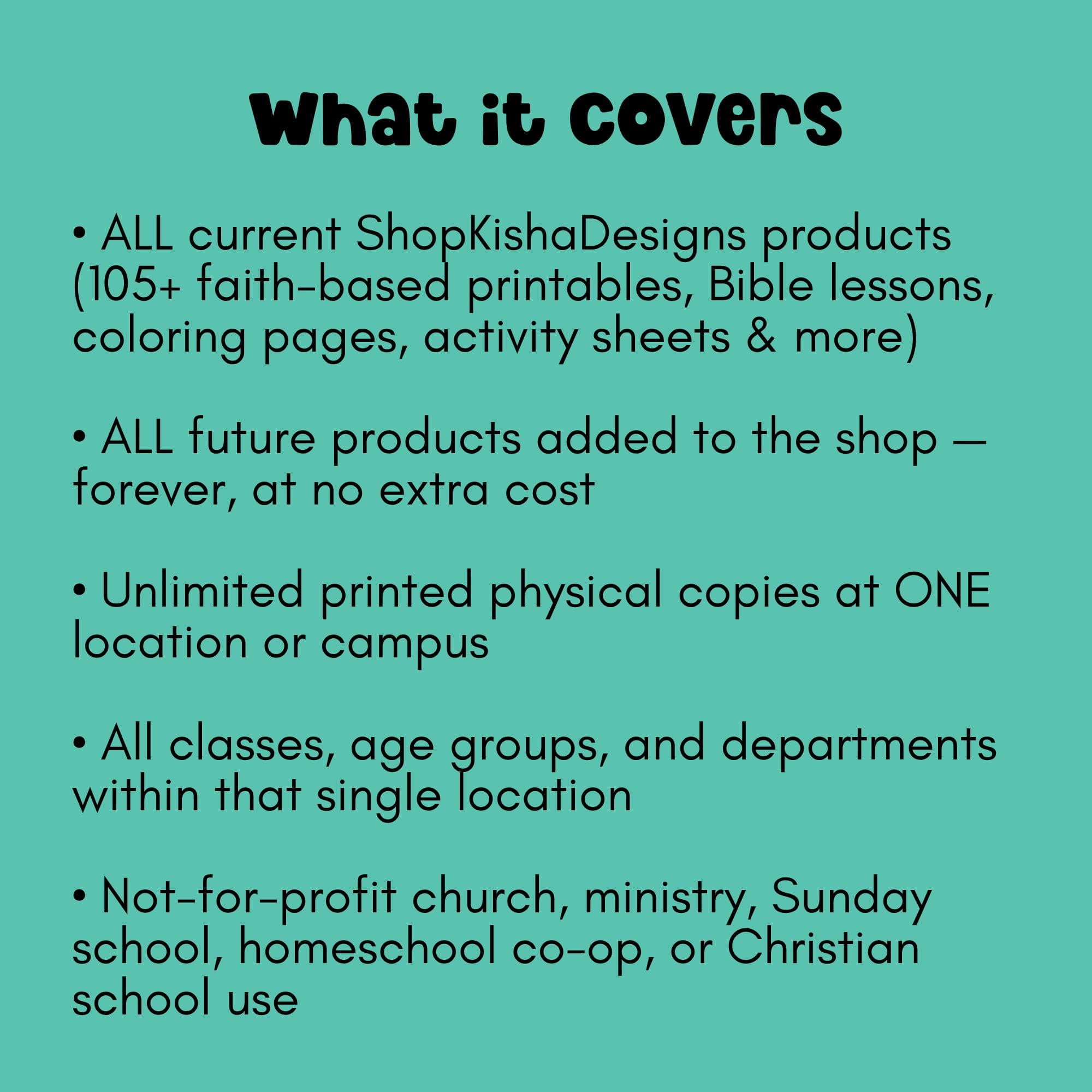 Church & School License | Extended Printing License | Sunday School Ministry License | Unlimited Use | All ShopKishaDesigns Products - image 4