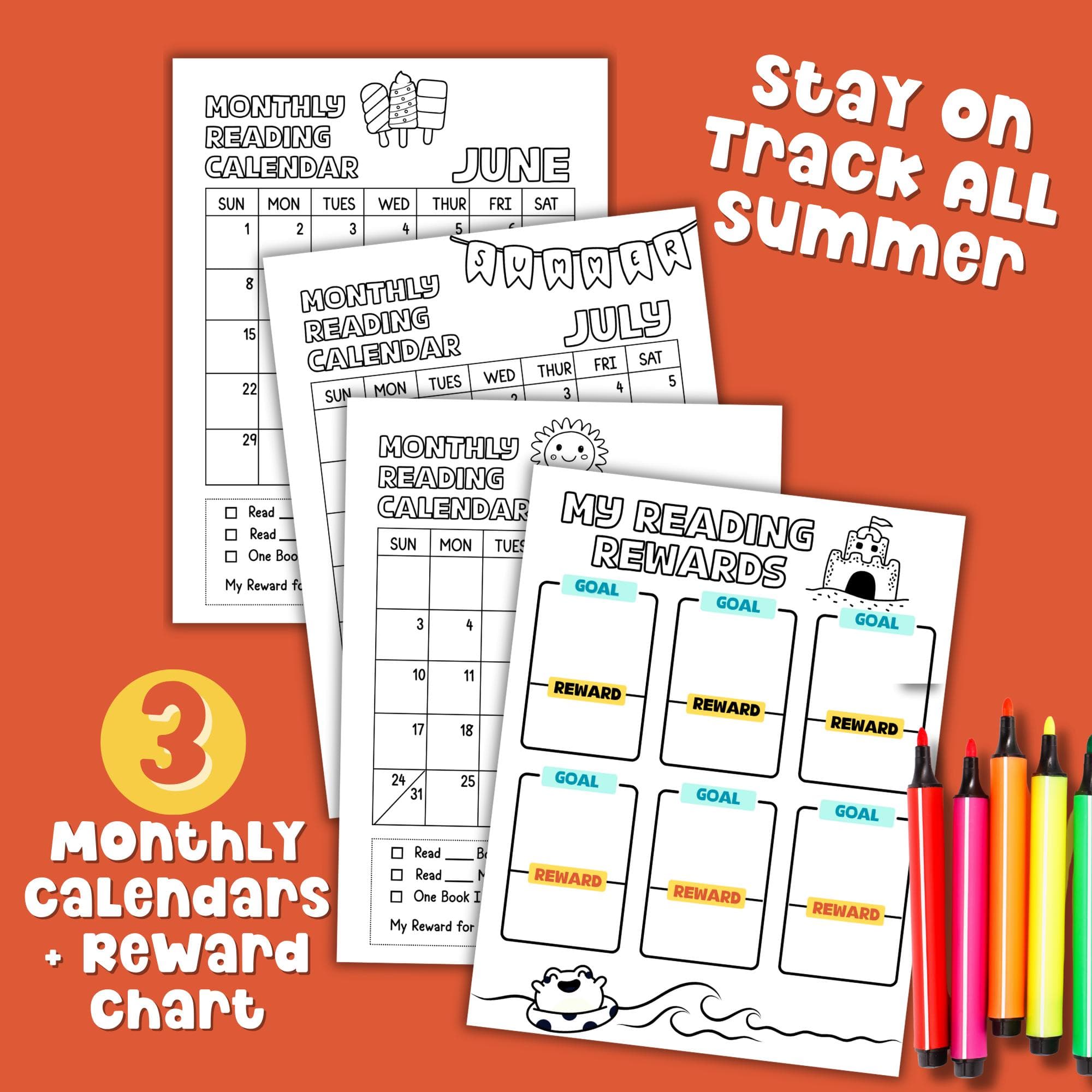 3 month calendar progress tracker book club printable