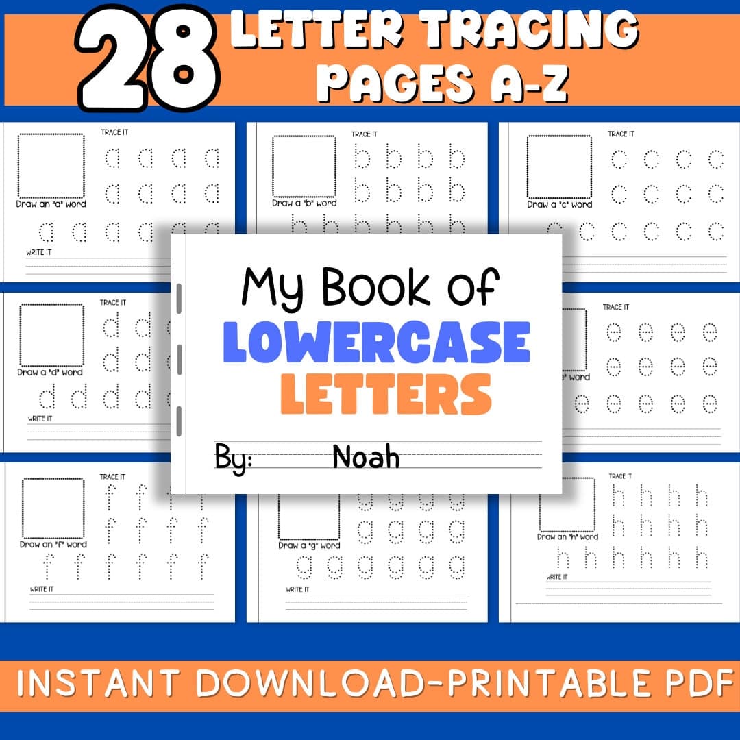Lowercase Alphabet Tracing Letter Practice ABC Tracing Handwriting Printable PreK Worksheet Airplane Activity Summer Learning Homeschooling