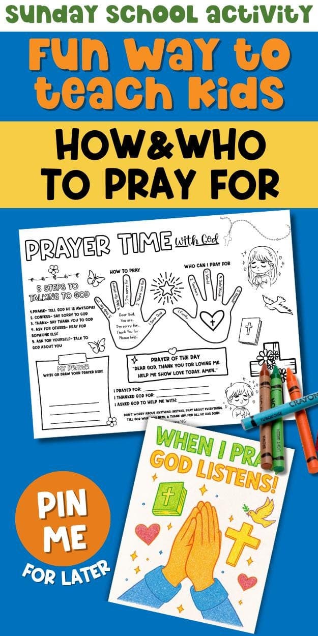 Prayer Mat Printable | Kid Bible Activity | 5 Finger Prayer | Sunday School Activity Sheet | Bible Coloring Page | Christian Placemat - image 3