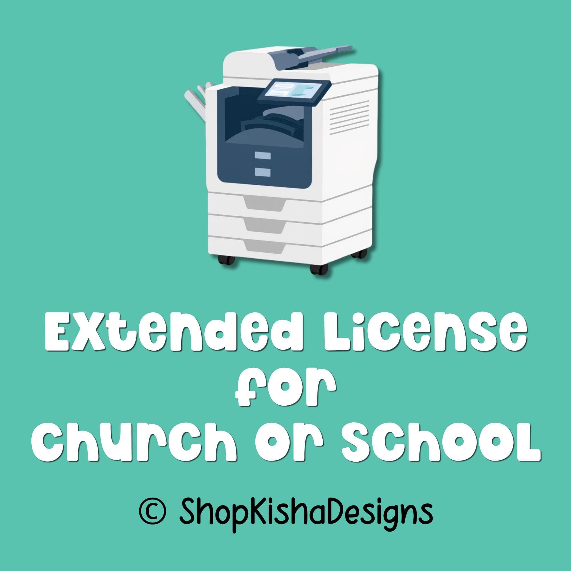 Church & School License | Extended Printing License | Sunday School Ministry License | Unlimited Use | All ShopKishaDesigns Products