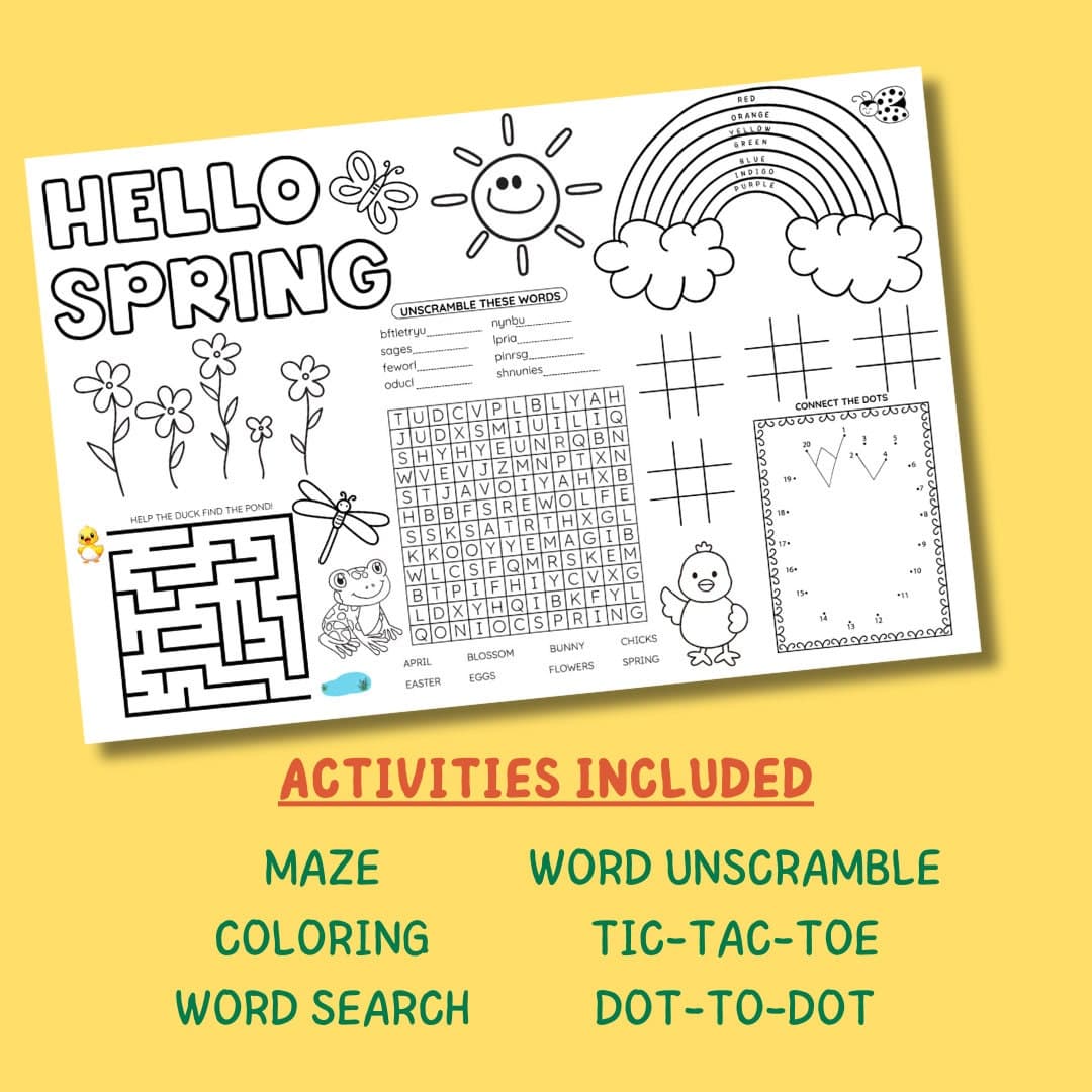Printable Coloring Placemat