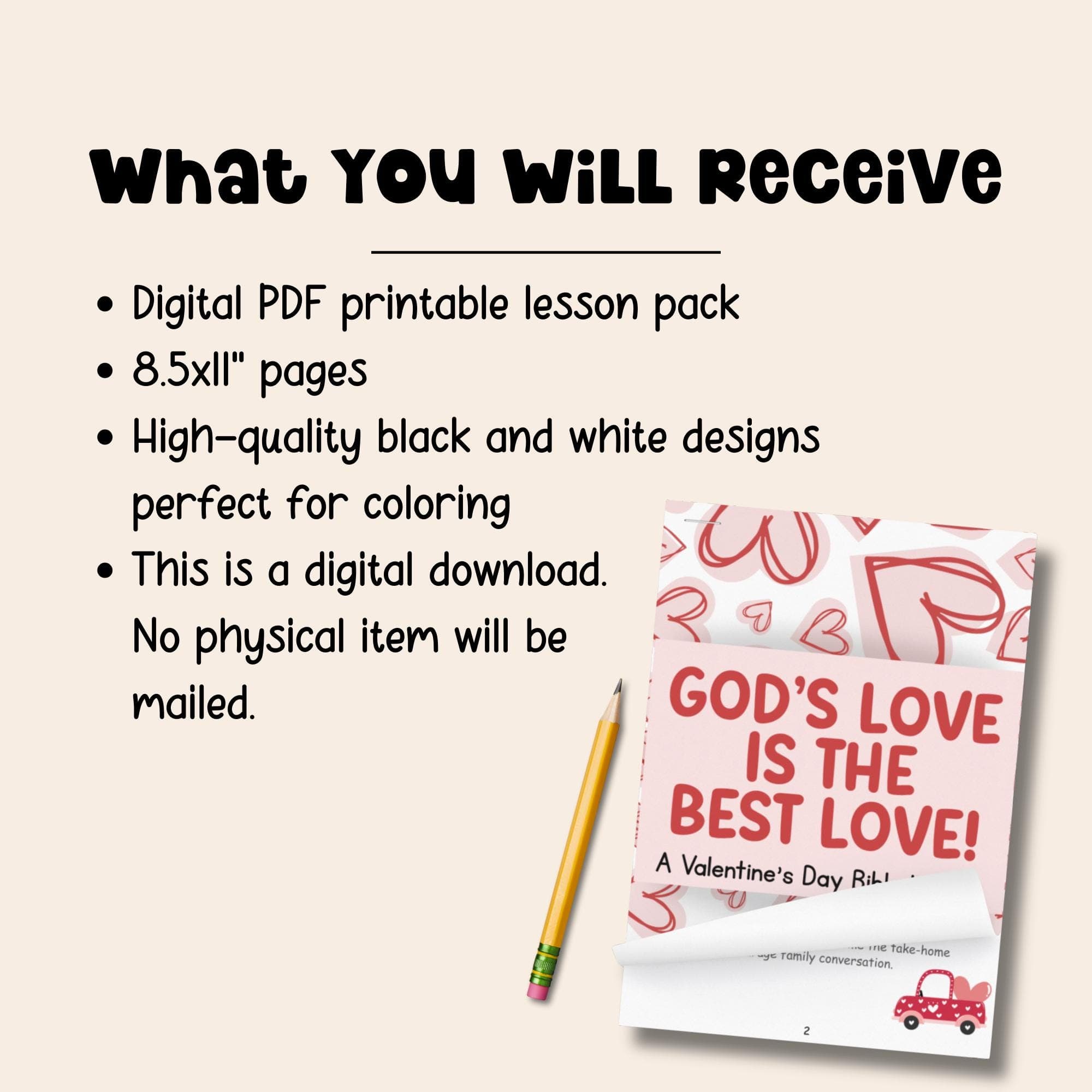 Digital download printable Bible lesson pack 8.5x11 pages scripture coloring activity Bible summary Sunday school lesson for kids.