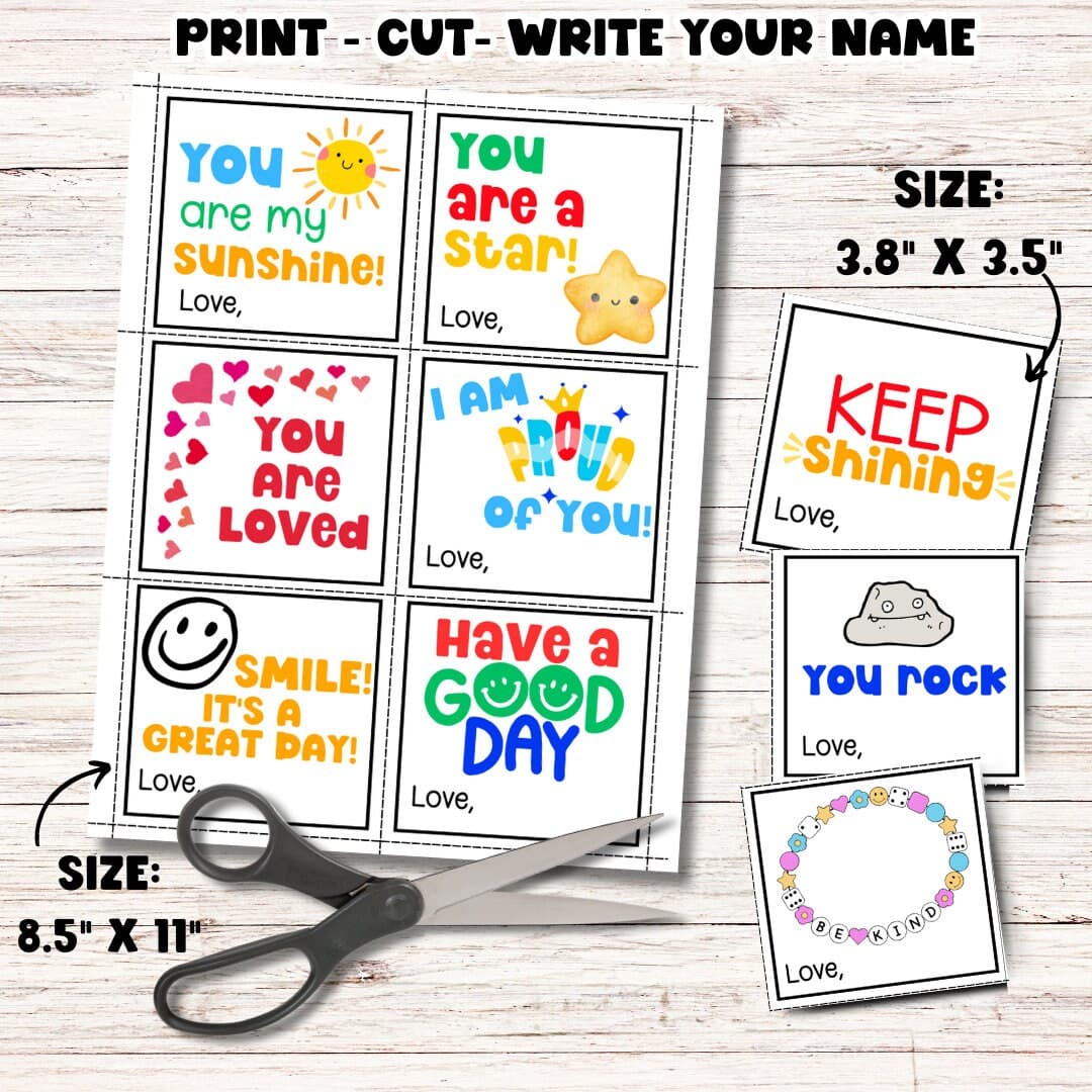 Assorted Card Printable Lunch Note