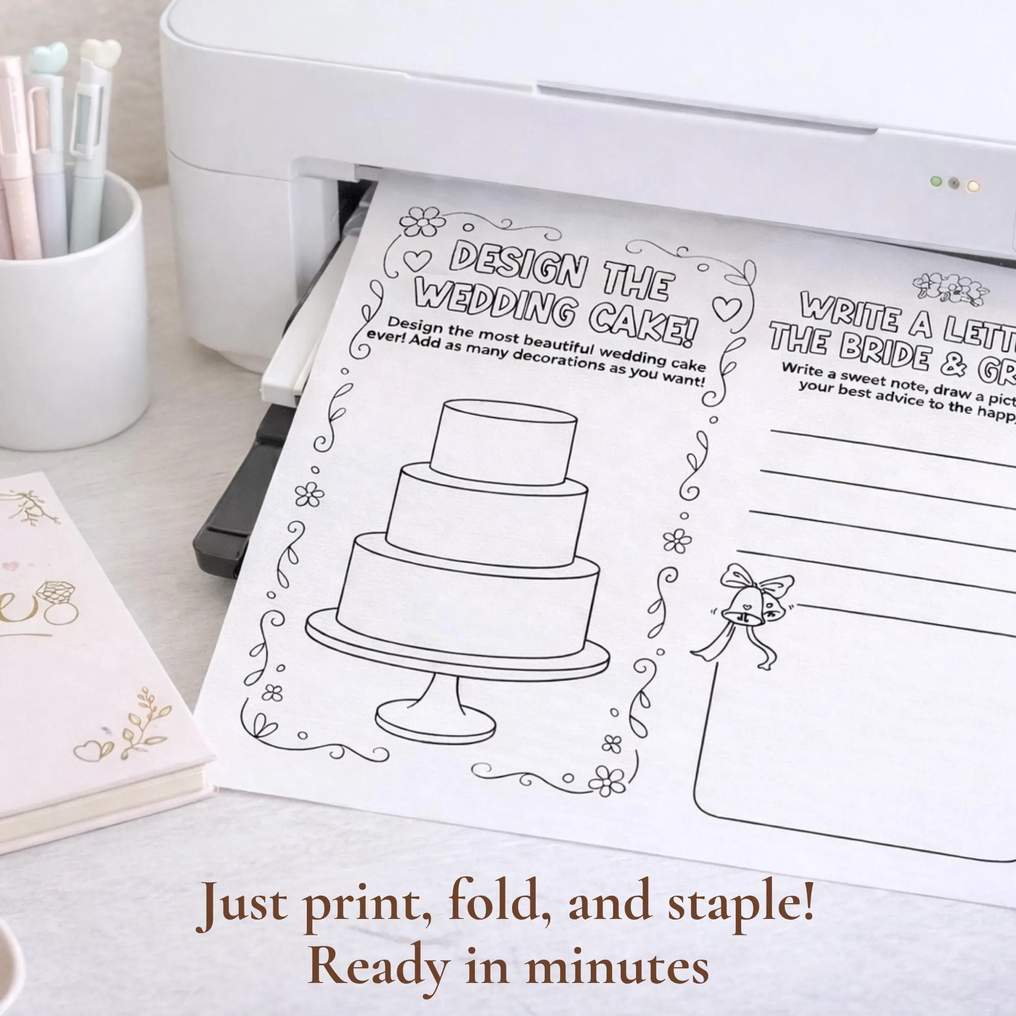 Kid Wedding Activity Book Printable Flower Girl Ring Bearer Gift Children Wedding Coloring Book Reception Table Activity Kid Wedding Favor - image 4