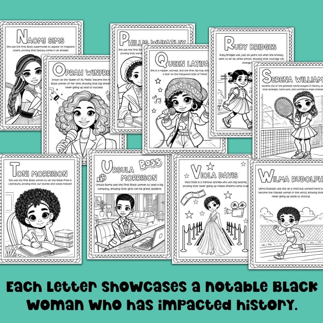 Black Women History Coloring Educational Printable
