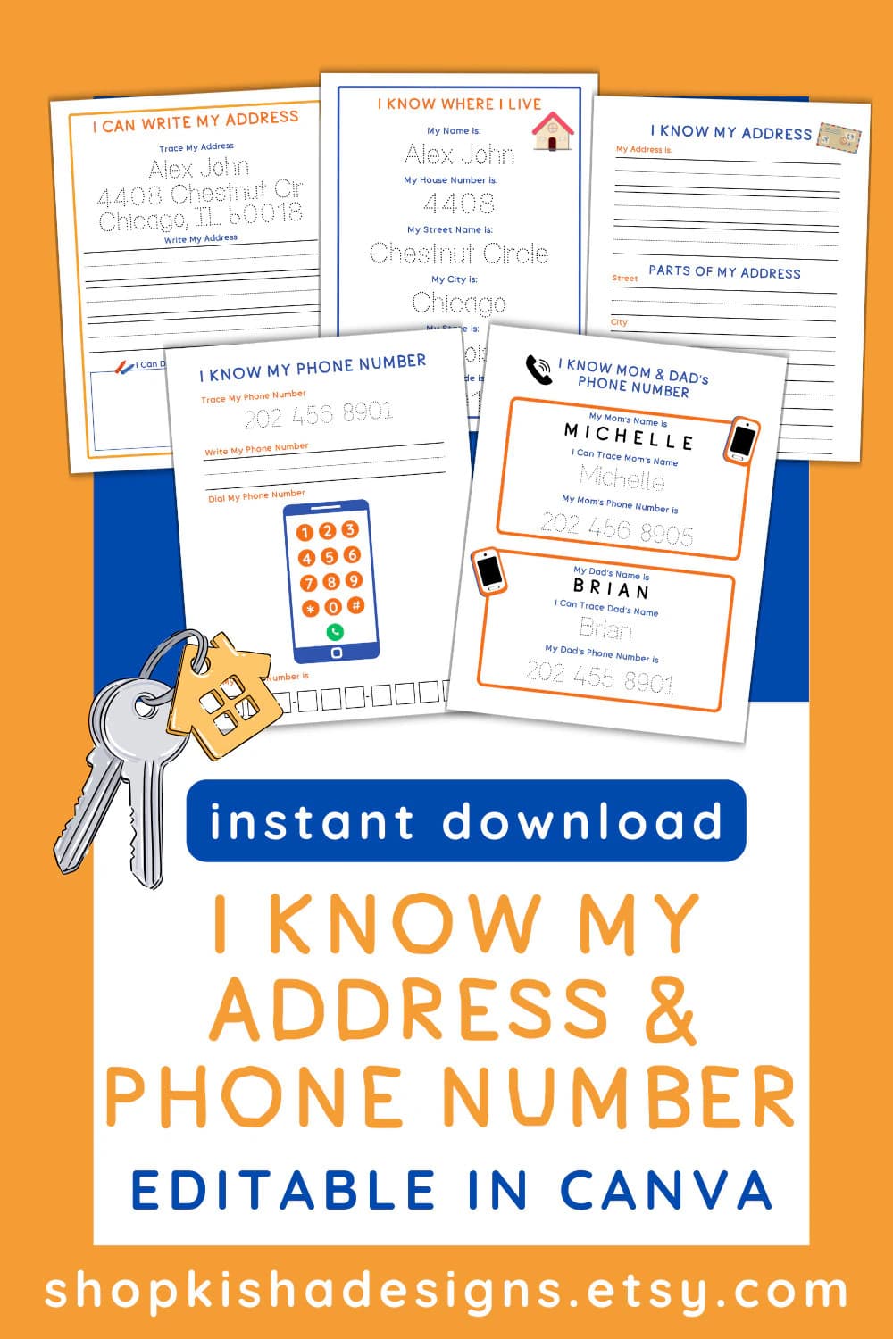 Homeschool Address Worksheet Number and Address Preschool Printable Busy Book Summer Kid Activity PDF Homeschooling PreK Travel Activity - image 2