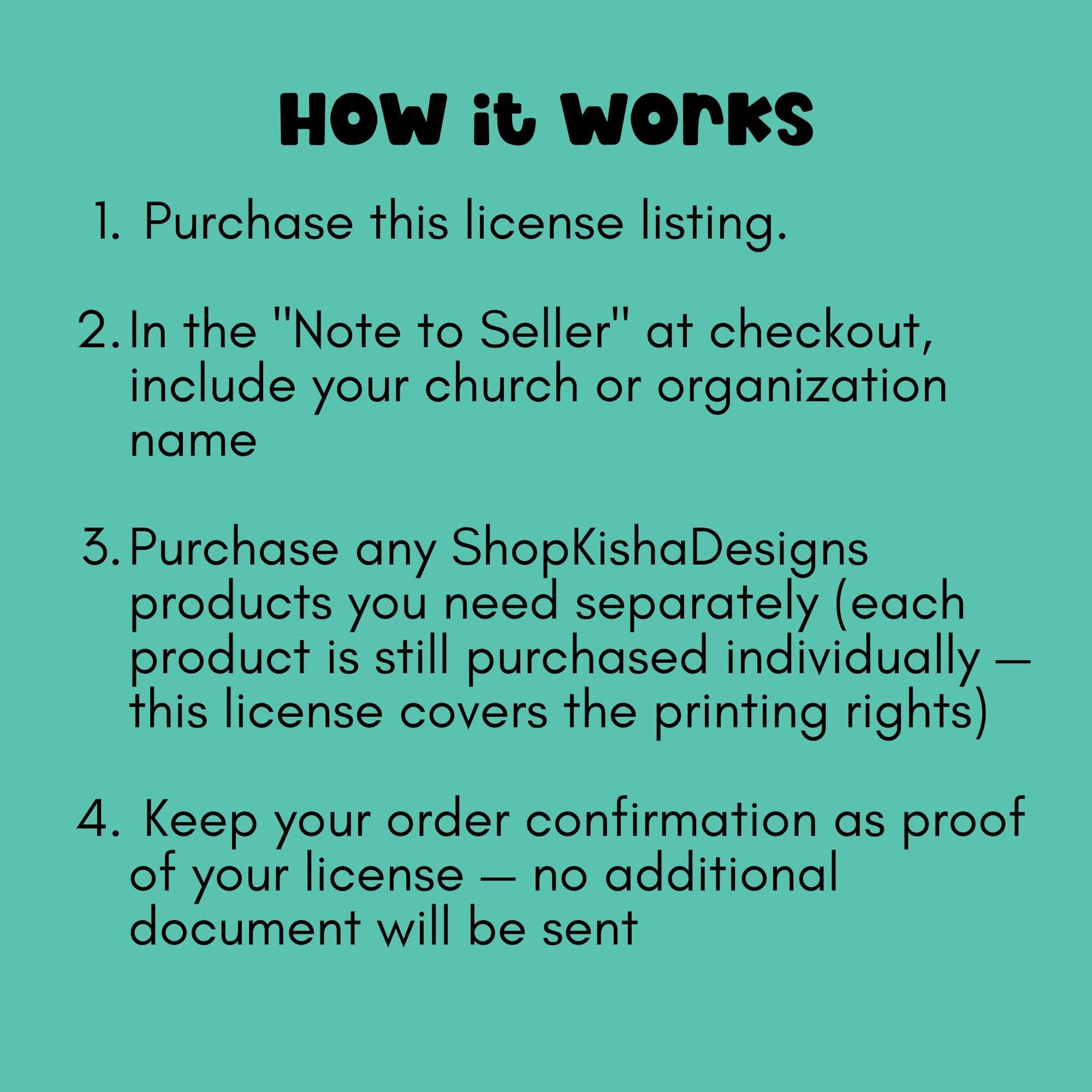Church & School License | Extended Printing License | Sunday School Ministry License | Unlimited Use | All ShopKishaDesigns Products - image 5