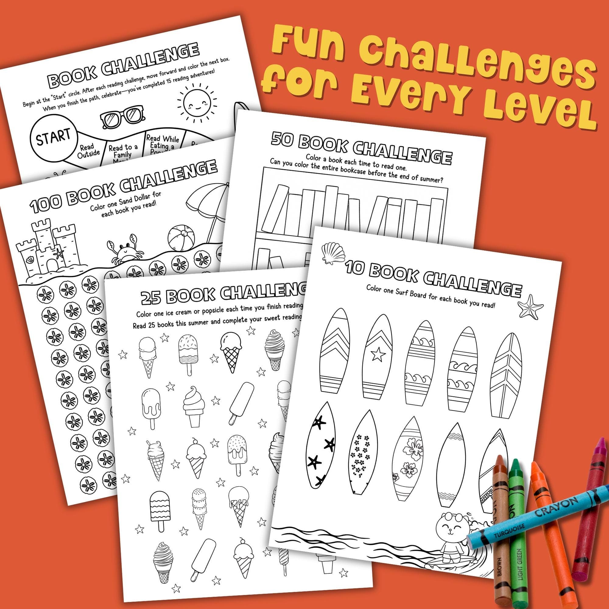 Summer Reading Challenge Book Shelf Tracker Reading Worksheets