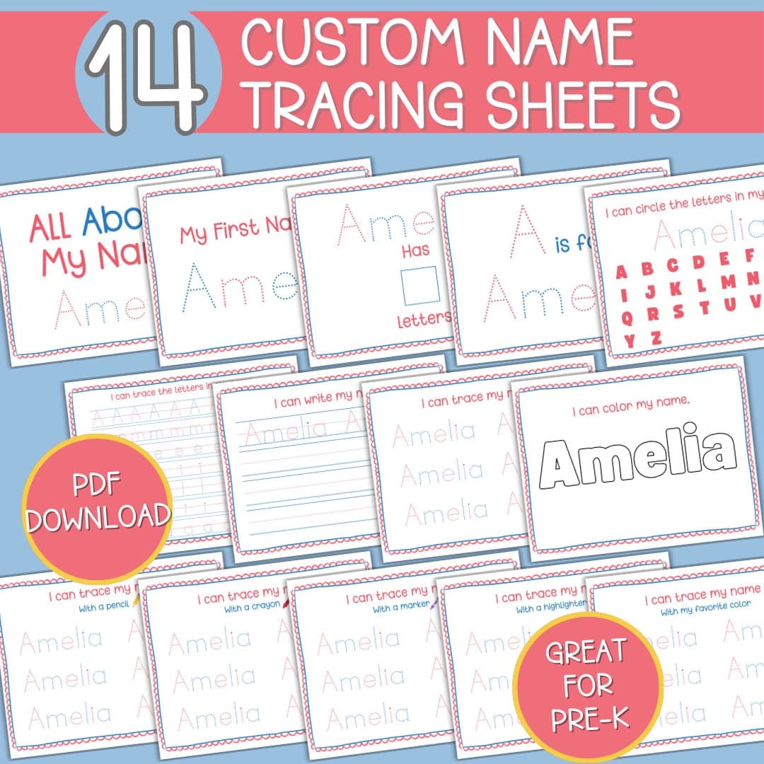 PreK Tracing Worksheet Custom Learn to Write Name Tracing Handwriting Practice Letter Tracing Busy Book Learning Binder Custom Tracing Sheet