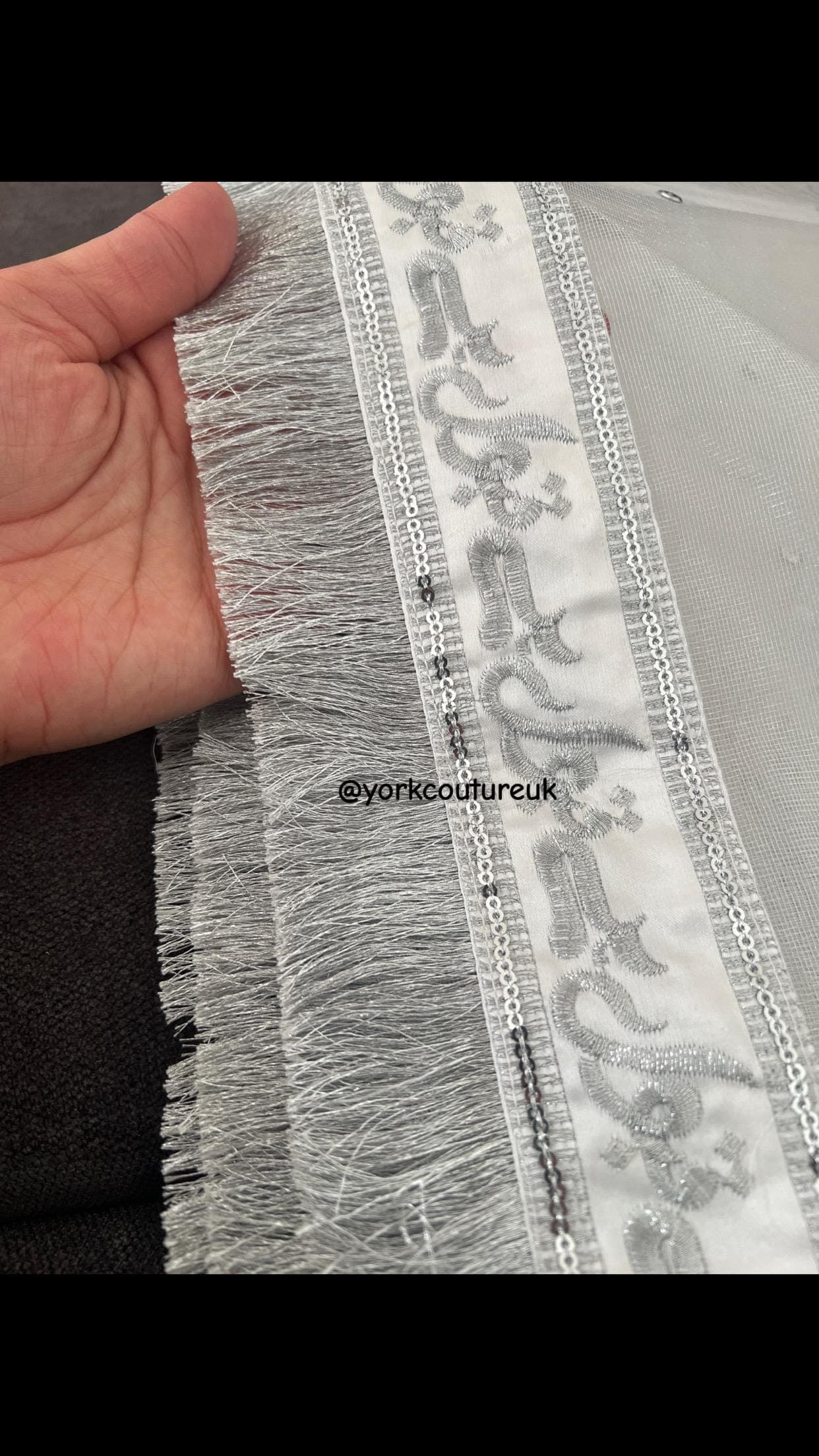 White & Silver Bridal Veil “Qabool Hai” Nikkah Dupatta, Rukhsati Veil with Sequins, Premium Large Wedding Dupatta 140cm x 250cm Shadi Scarf