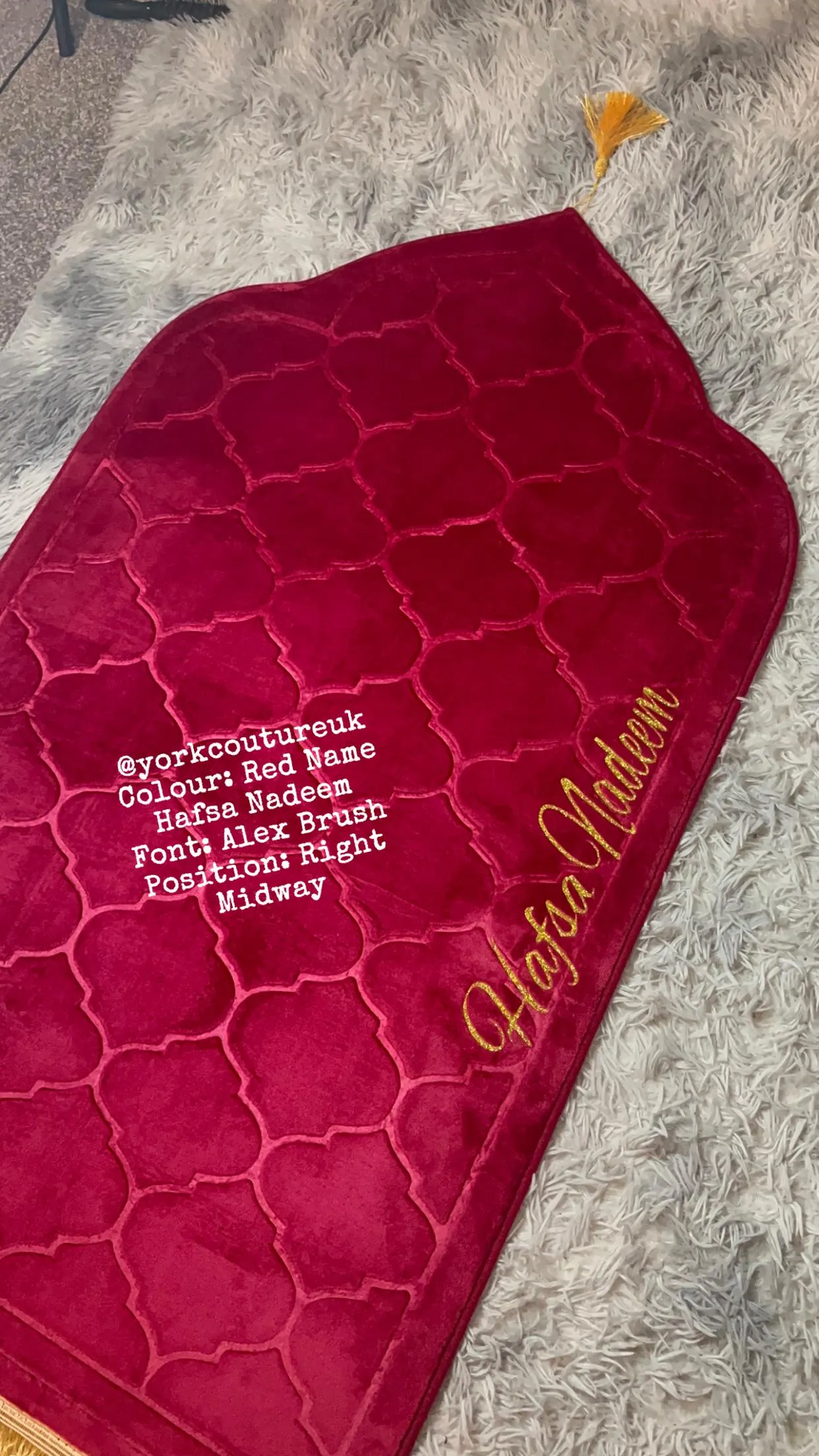 Ramadan Mubarak Islamic Gift personalised Prayer Mat, Muslim Janamaz Eid Gift for Friends and Family 115cm by 65cm - image 4