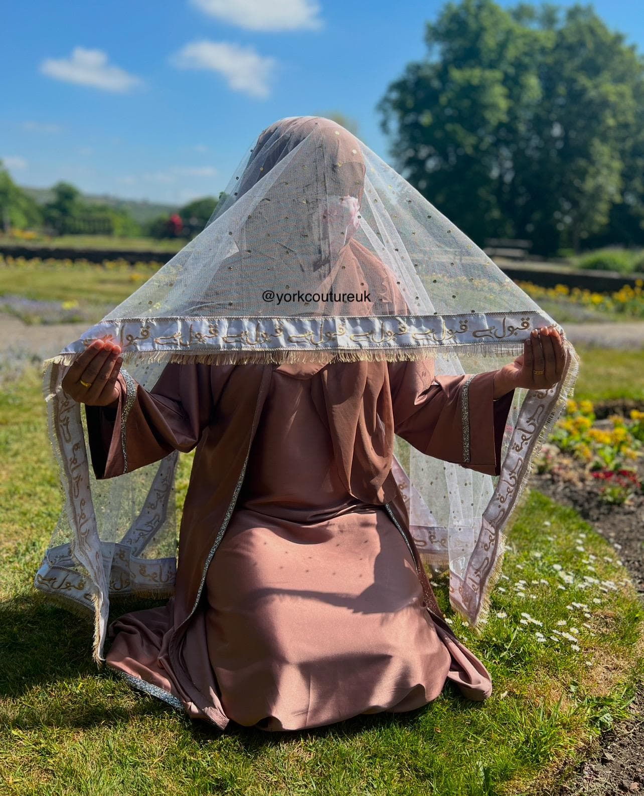 Personalised White Gold Qabool hai Nikah Dupatta soft Net Bridal veil for Entrance Rukhsati and Shaadi Ki Dulhan veil Wedding