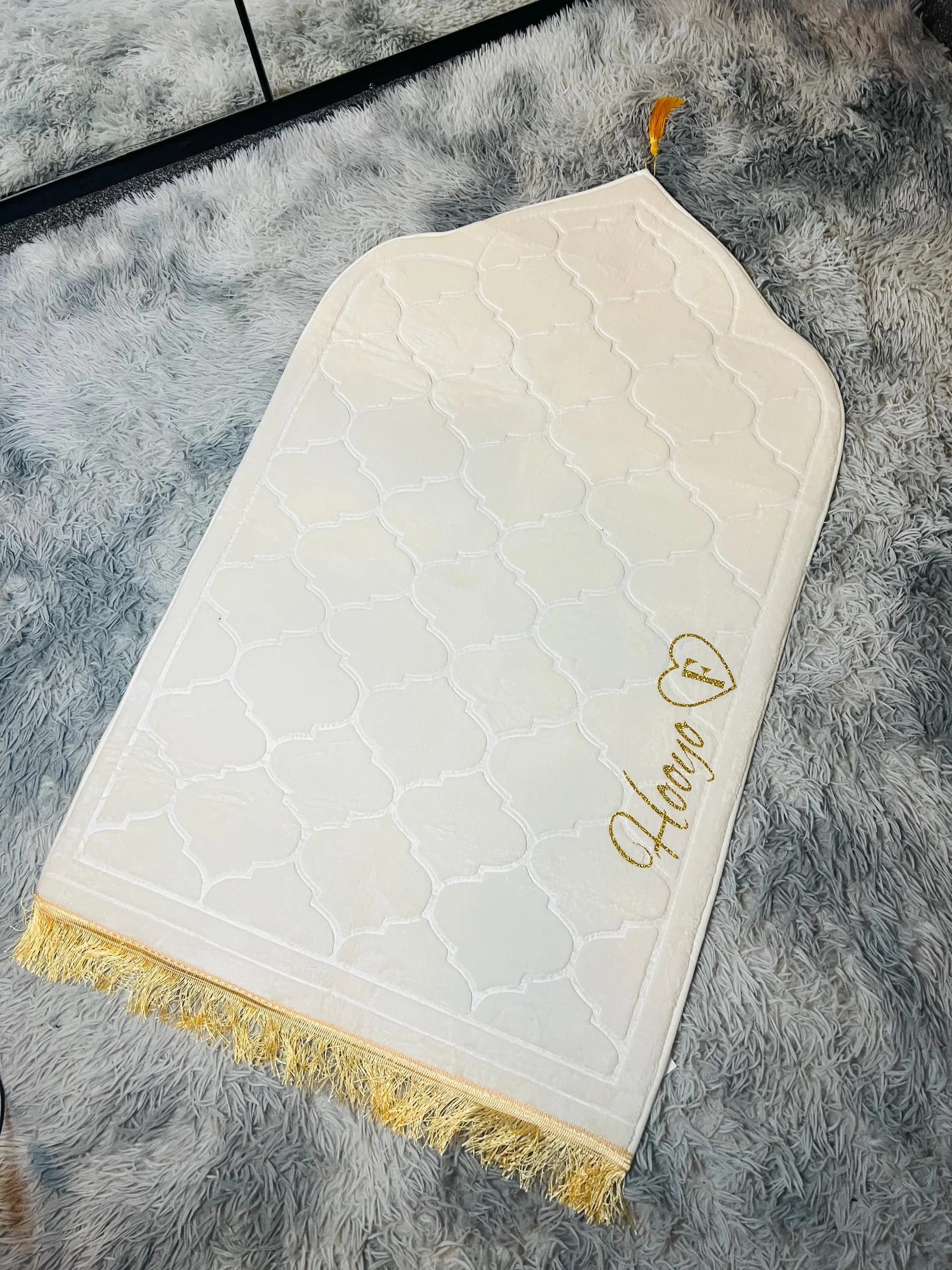 Ramadan Mubarak Islamic Gift personalised Prayer Mat, Muslim Janamaz Eid Gift for Friends and Family 115cm by 65cm - image 3