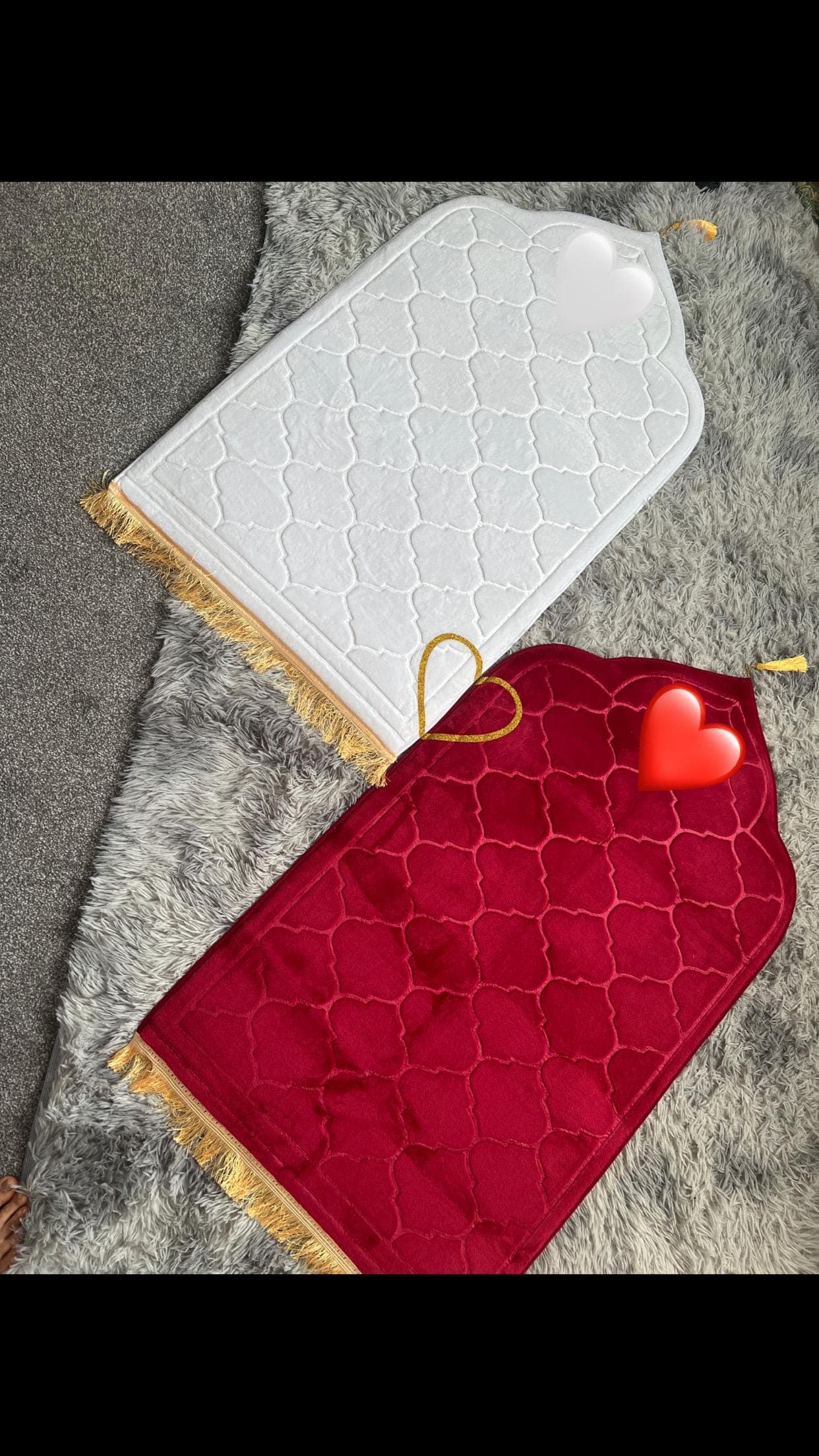 Love heart prayer mats islamic gift for couples Soft and Thick Muslim Wedding Gift | Islamic Anniversary Gift | New Home Gift Nikah Walima - image 5