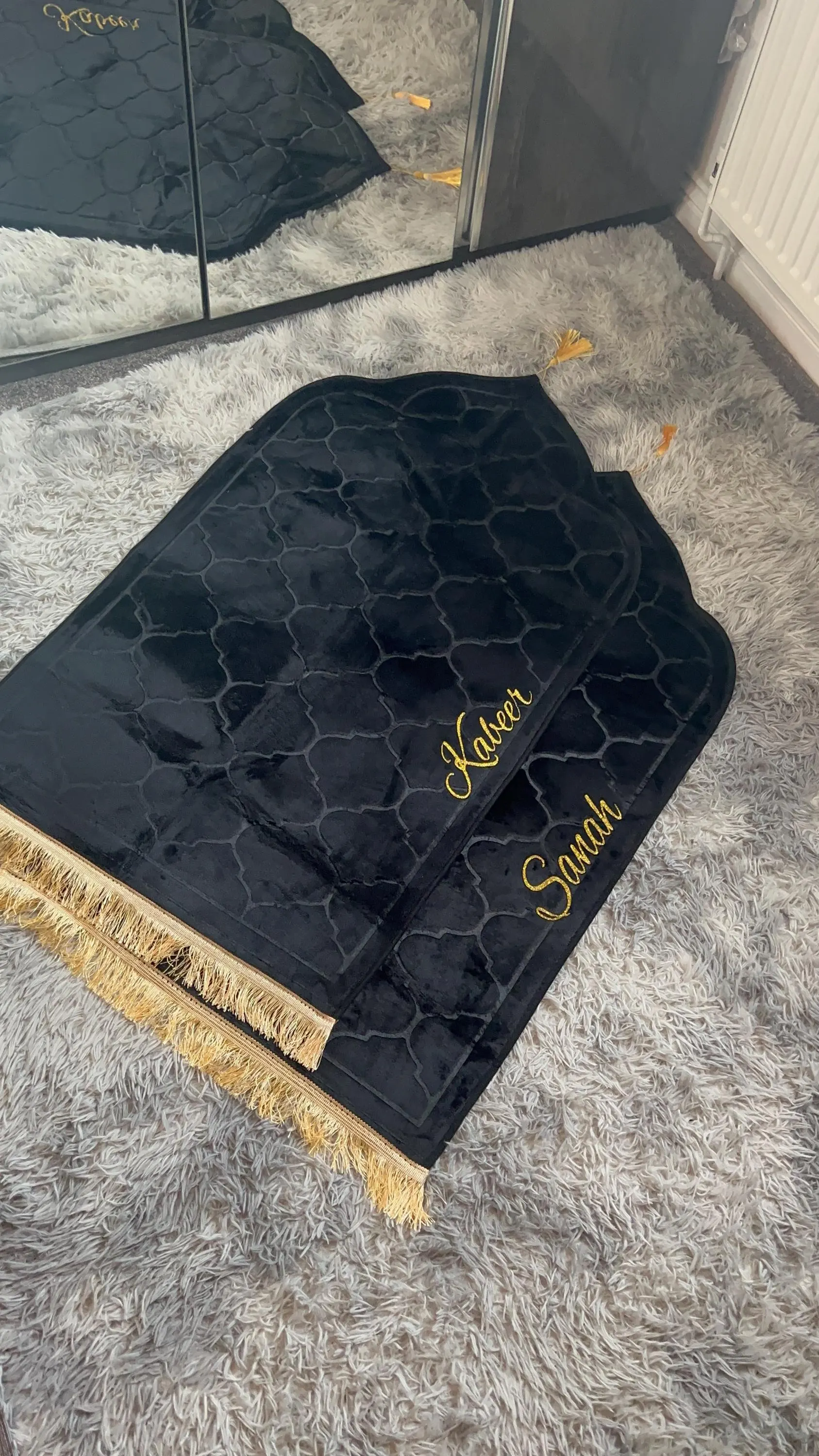 Ramadan Mubarak Islamic Gift personalised Prayer Mat, Muslim Janamaz Eid Gift for Friends and Family 115cm by 65cm - image 2