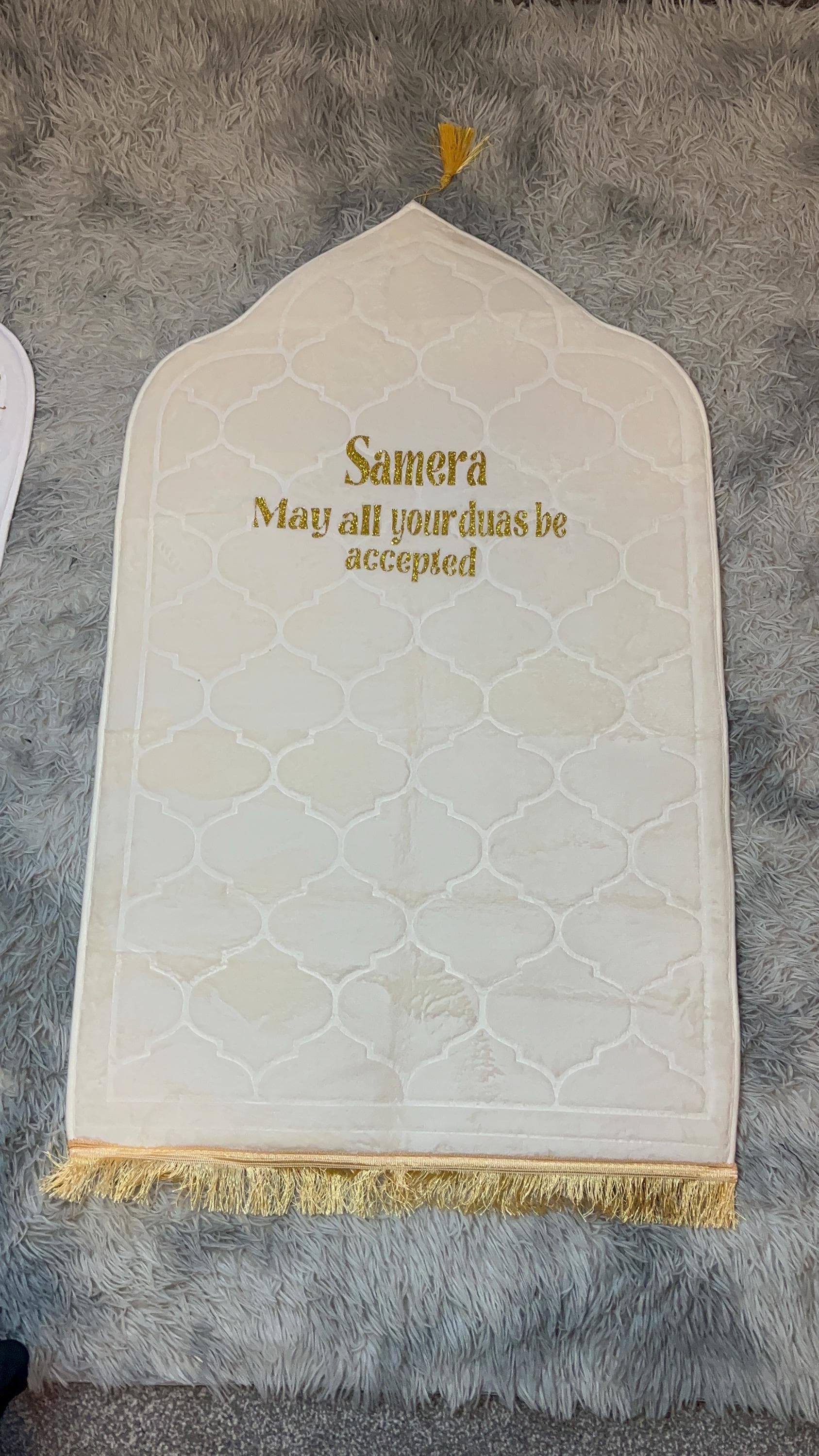Personalized Padded Prayer Mat with name and dua Islamic Wedding Gift, Best Friend Gift, Nikkah Gift, Anniversary Gift for Muslim Prayer - image 4
