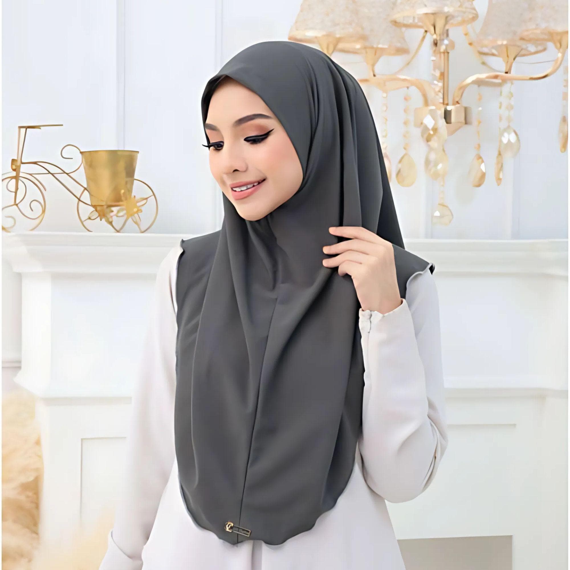 3X Instant Moscrepe Hijab | Drape Shawl, Ironless