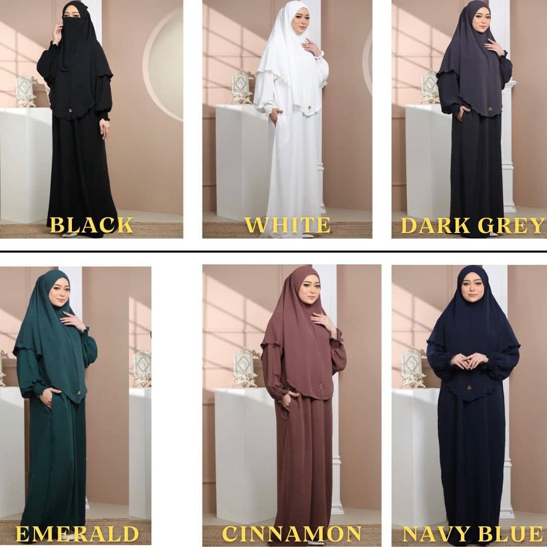 Cey Crepe Abaya Set: Khimar, Niqab, Ironless Muslim Dress - image 4