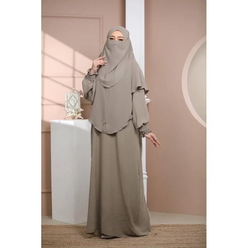 Cey Crepe Abaya Set: Khimar, Niqab, Ironless Muslim Dress - image 5