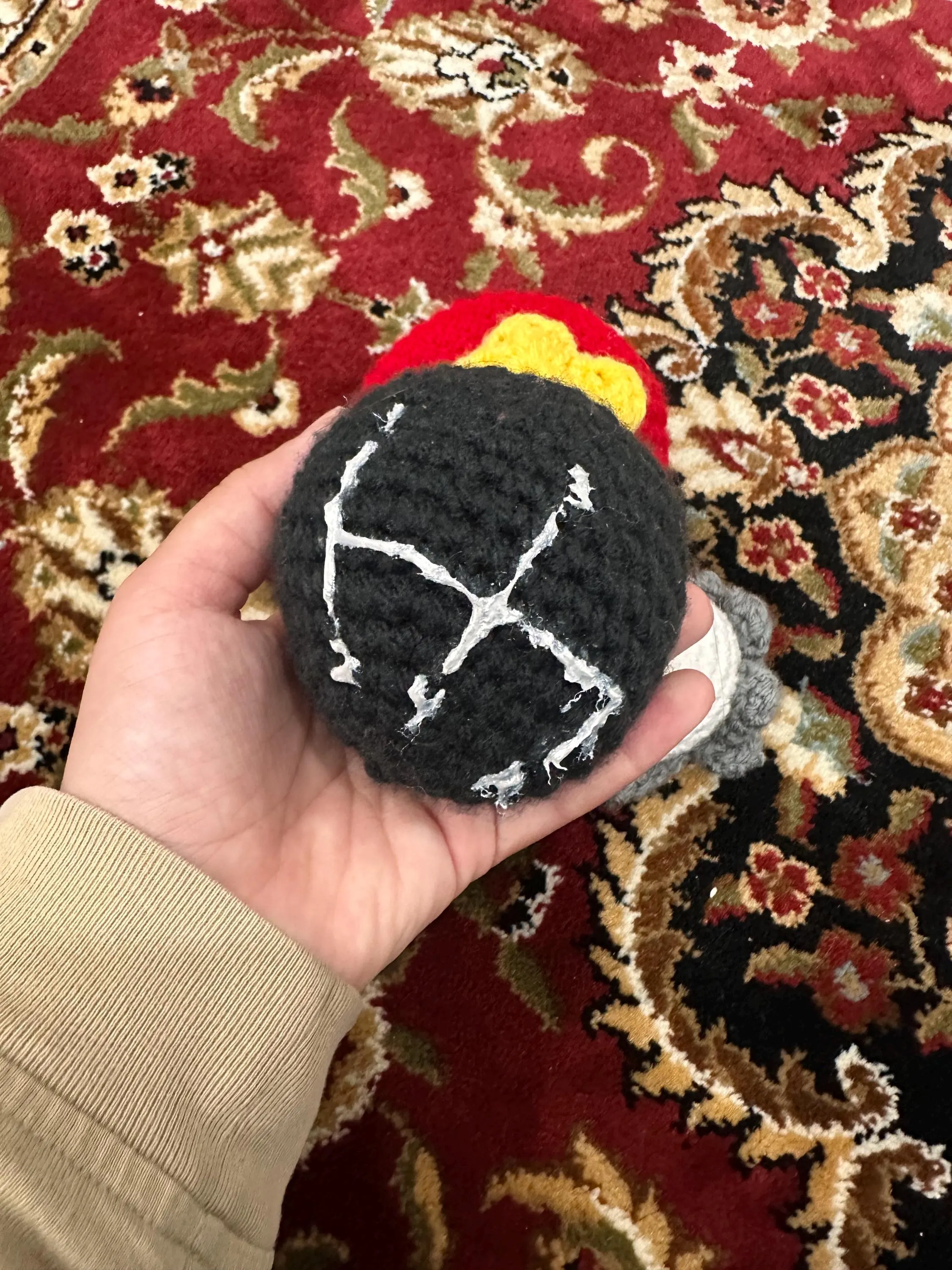 Handmade Crochet Ghost Eyes Collectible Set: Circus Ball, Pearl Ring, Tractor Knob - image 3