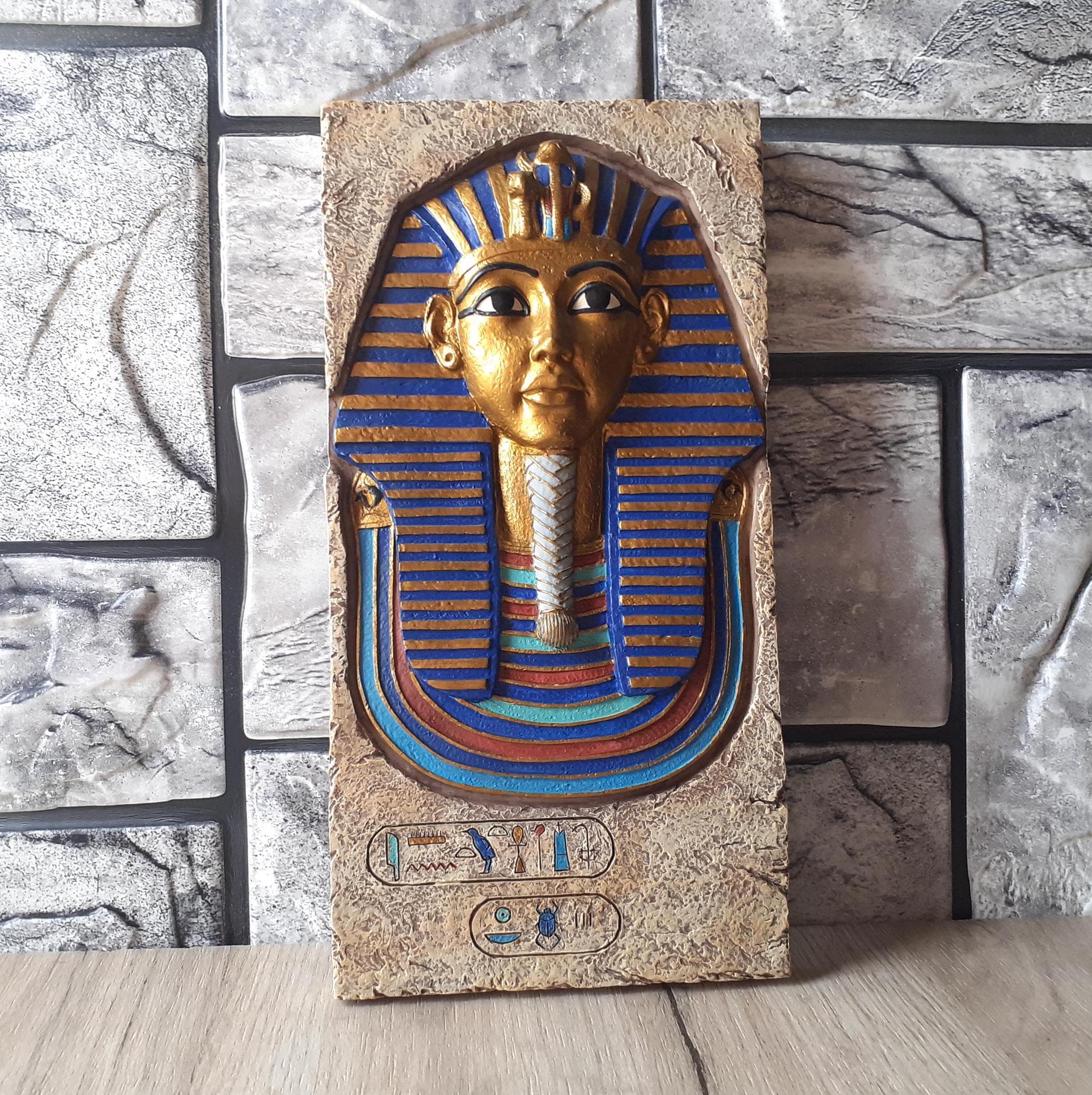 Tutankhamun Mask Stone Plaque, Egypt Art Decor, Collectible Figurine - image 3