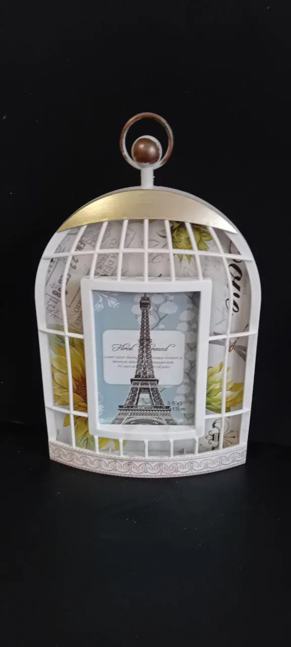 Bird Cage Photo Frame, Shabby Chic Wall Art, Rustic Farmhouse Decor - image 4