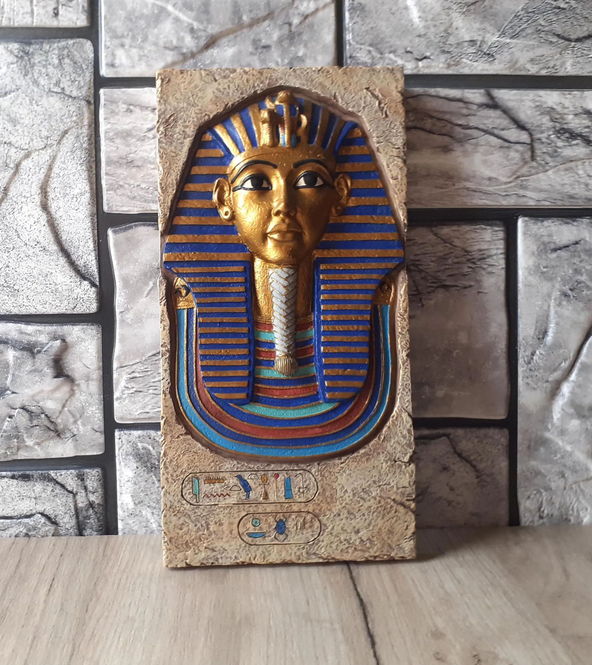 Tutankhamun Mask Stone Plaque, Egypt Art Decor, Collectible Figurine - image 2