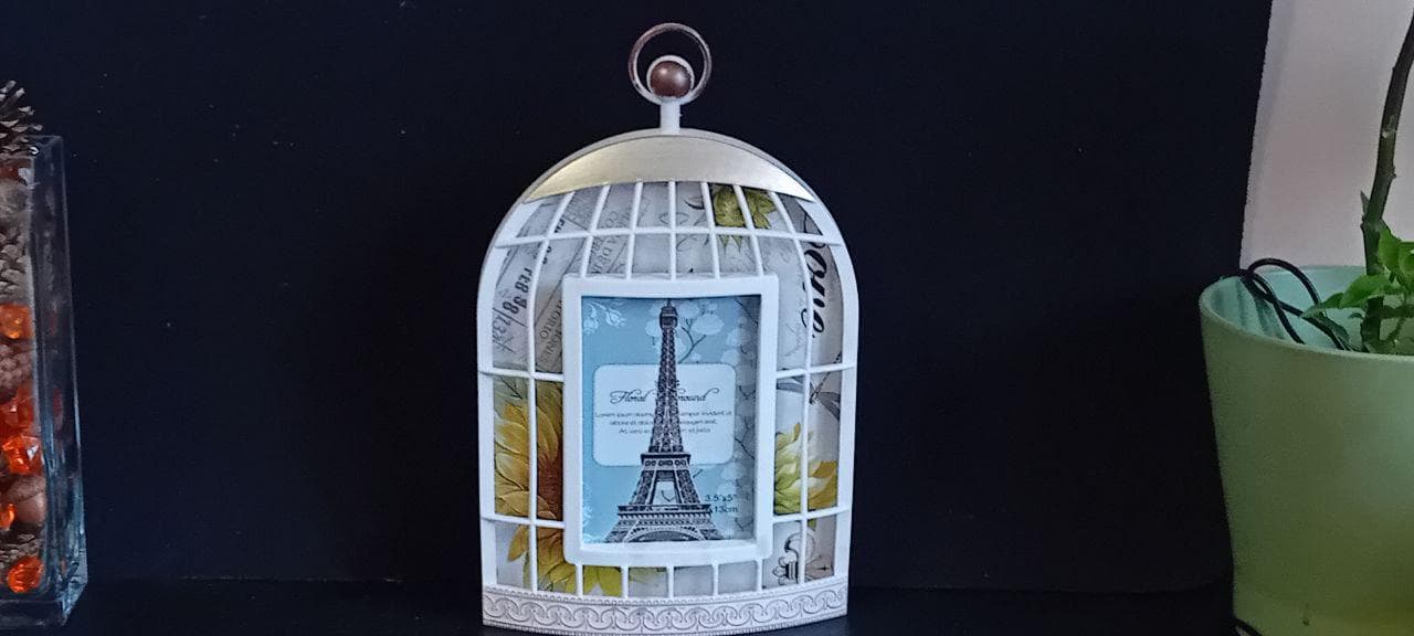 Bird Cage Photo Frame, Shabby Chic Wall Art, Rustic Farmhouse Decor - image 2