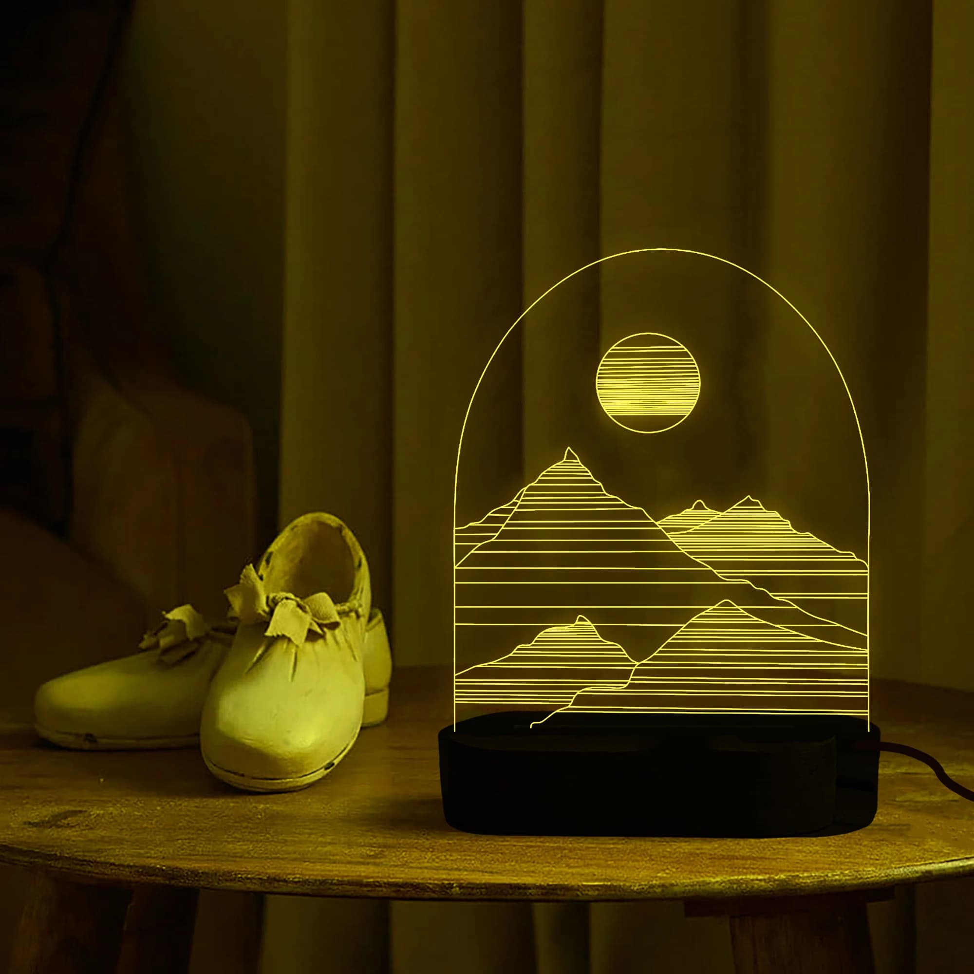 Personalized Mountains and moon Night Light,Custom Moon Sky Night Light,The Night We Met Anniversary Gift,Kids Night Light,Couple minimalist - image 5