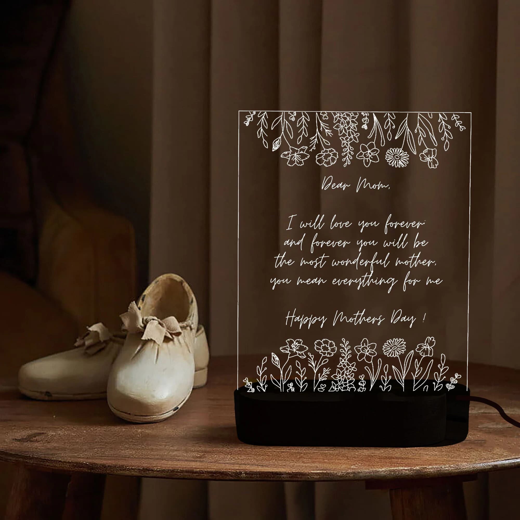 Personalized Hand Written Letter Night Light,Mother's Day Gift from child,Gift for Mom,Grandma Nana Mommy Birthday Gifts,i love you mom
