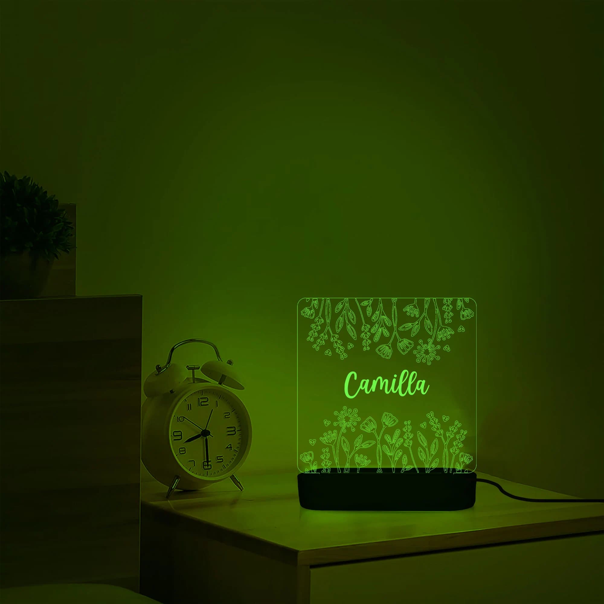 Personalized Boho Wildflower Night Light,Custom flowers Night Light with Name,Flower Gifts,Nursery Light,Kids Christmas Gift,flower decor - image 3