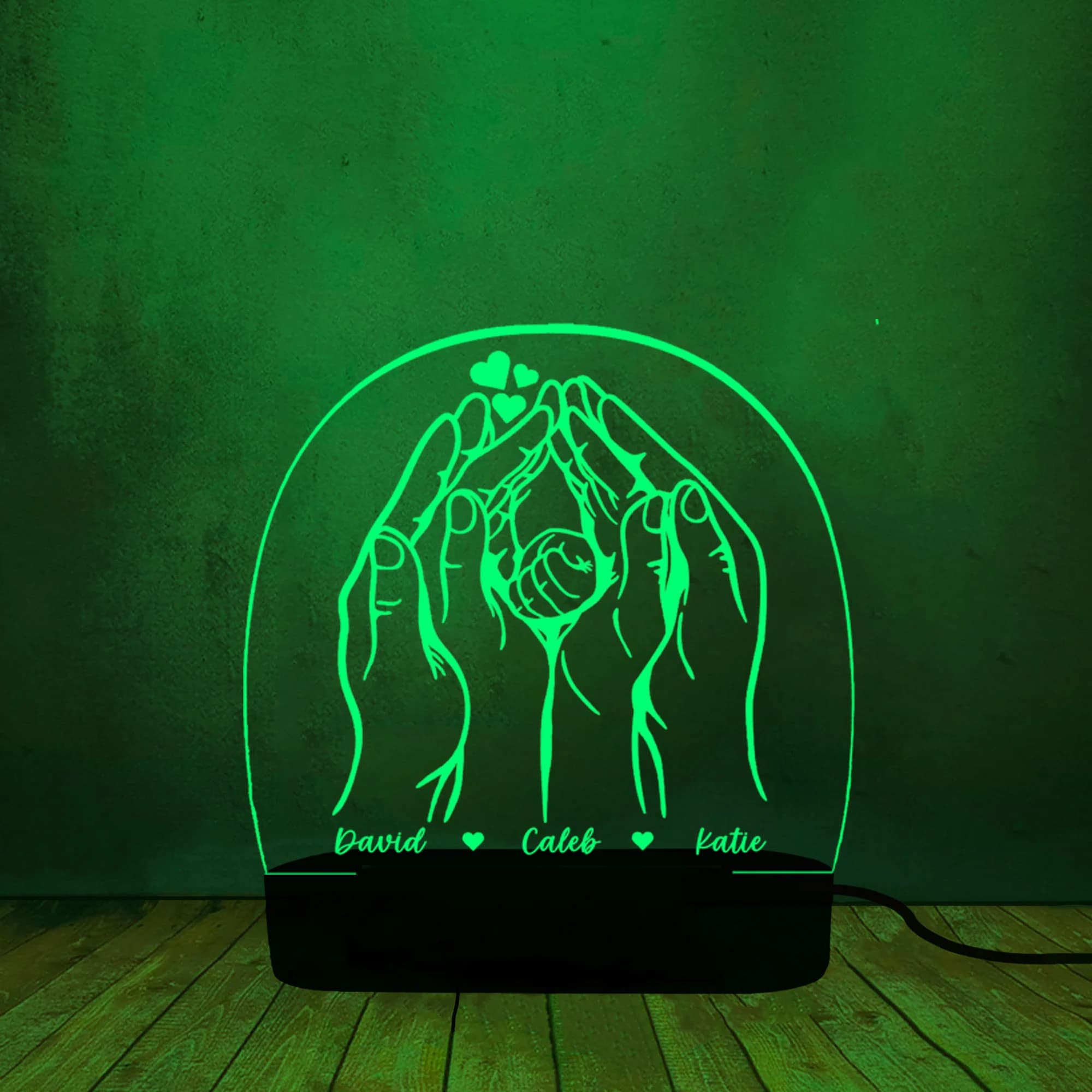 Family Hands Heart custom Night Light,personalised Family Hands Heart Line Art,Mom Dad Kid Hands led lamp,Baby's First Christmas Gifts,kids - image 4