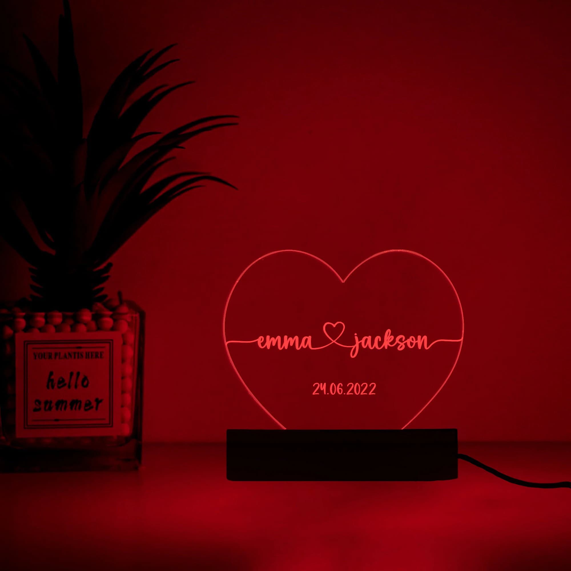 Custom Müslim wedding Night Light,Gift Muslim Friend,Valentines Gift,İslamic Room Decor,Anniversary Gift,Romantic Gift,Couple Names and date