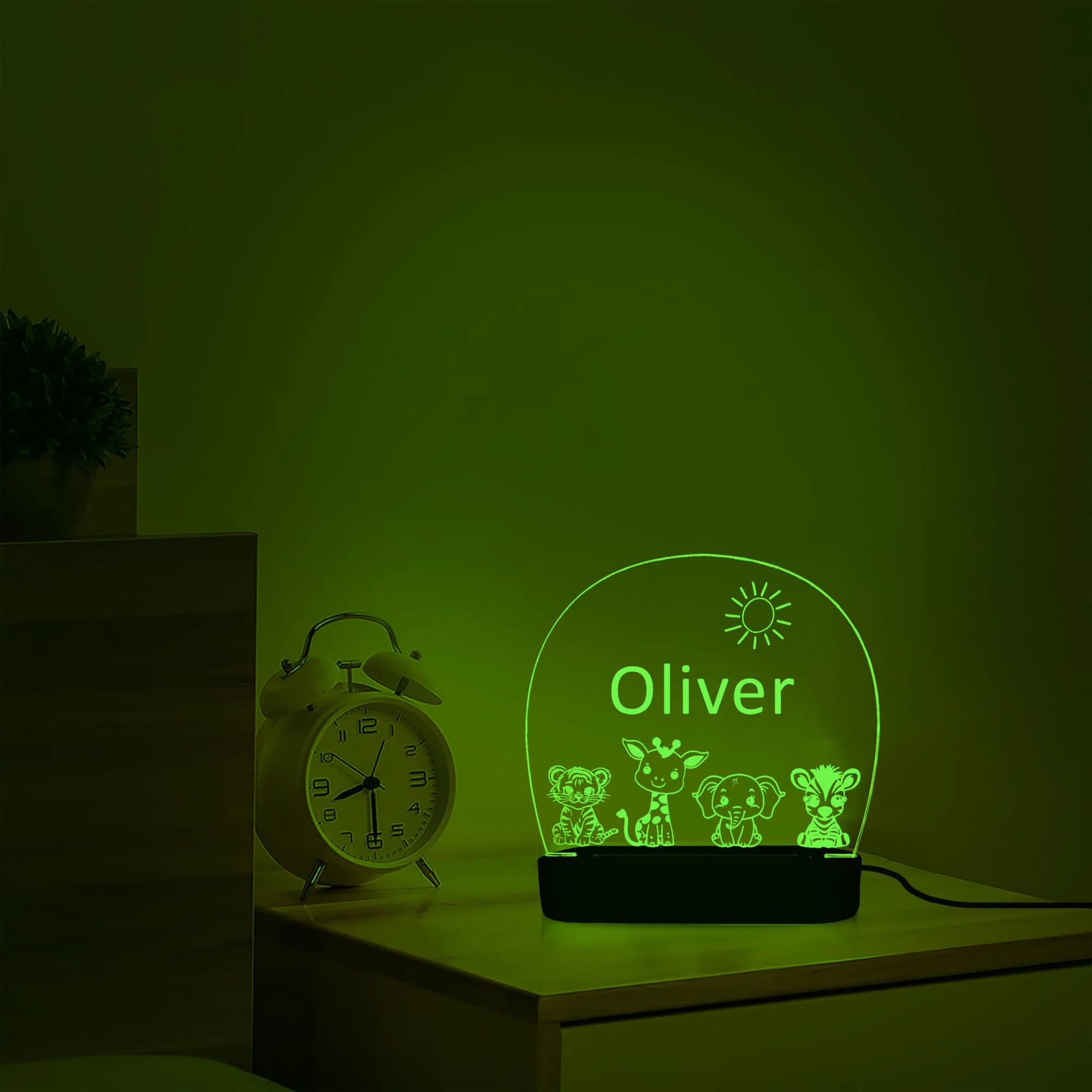 Personalized Baby Safari Night Light,safari animals Night Light with Name,Nursery Decor,Custom Baby Bedroom Night Light,Kids Christmas Gift - image 5