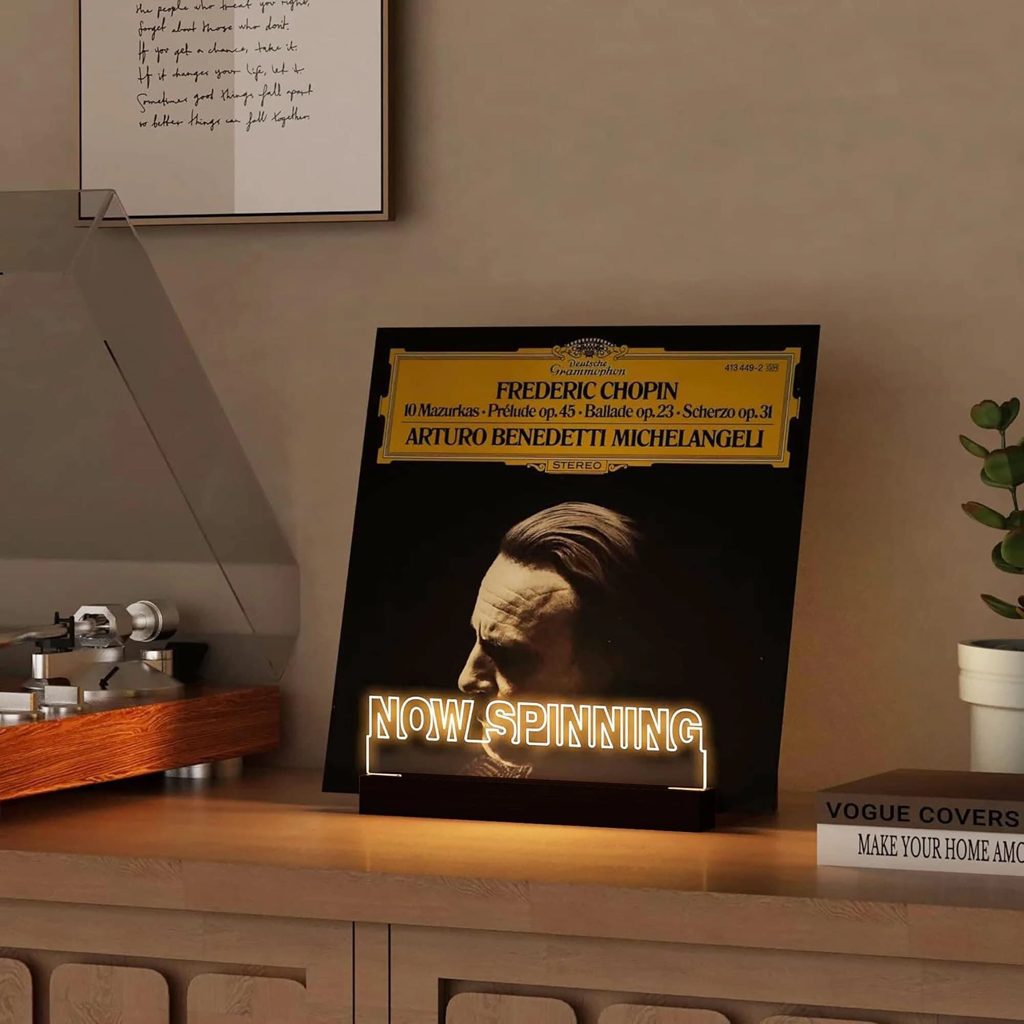Now Playing Record Holder Stand Gift,Now Spinning Vinyl Record Display Stand,RGB Table Top Record Holder,music Record Gift,Christmas Gift