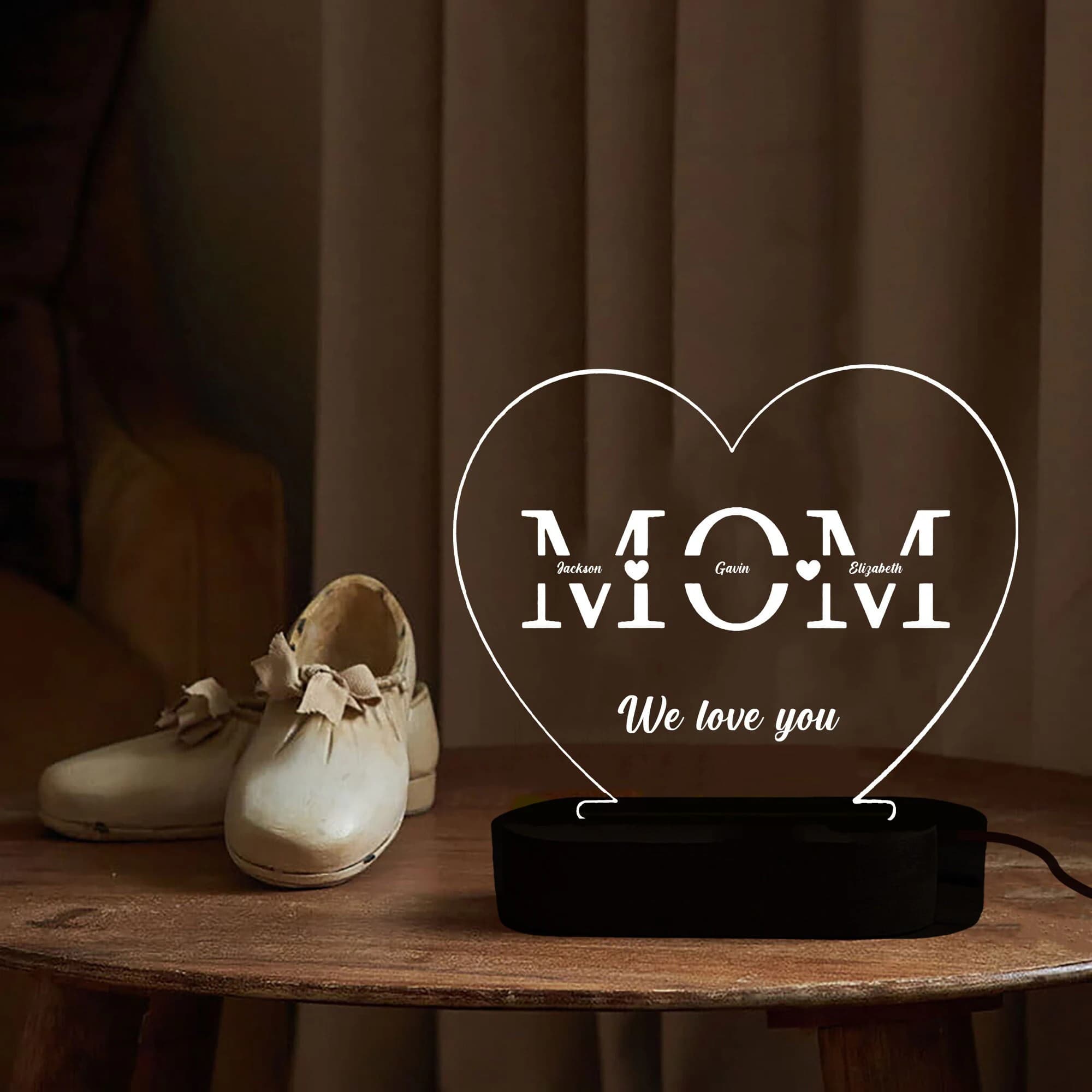 Personalized Gift for Mom,Custom Kids Names,Gift Idea for Mom,Mother's Day Gift,,Custom Mom Night Light, Custom Mother's Day Gifts From kids