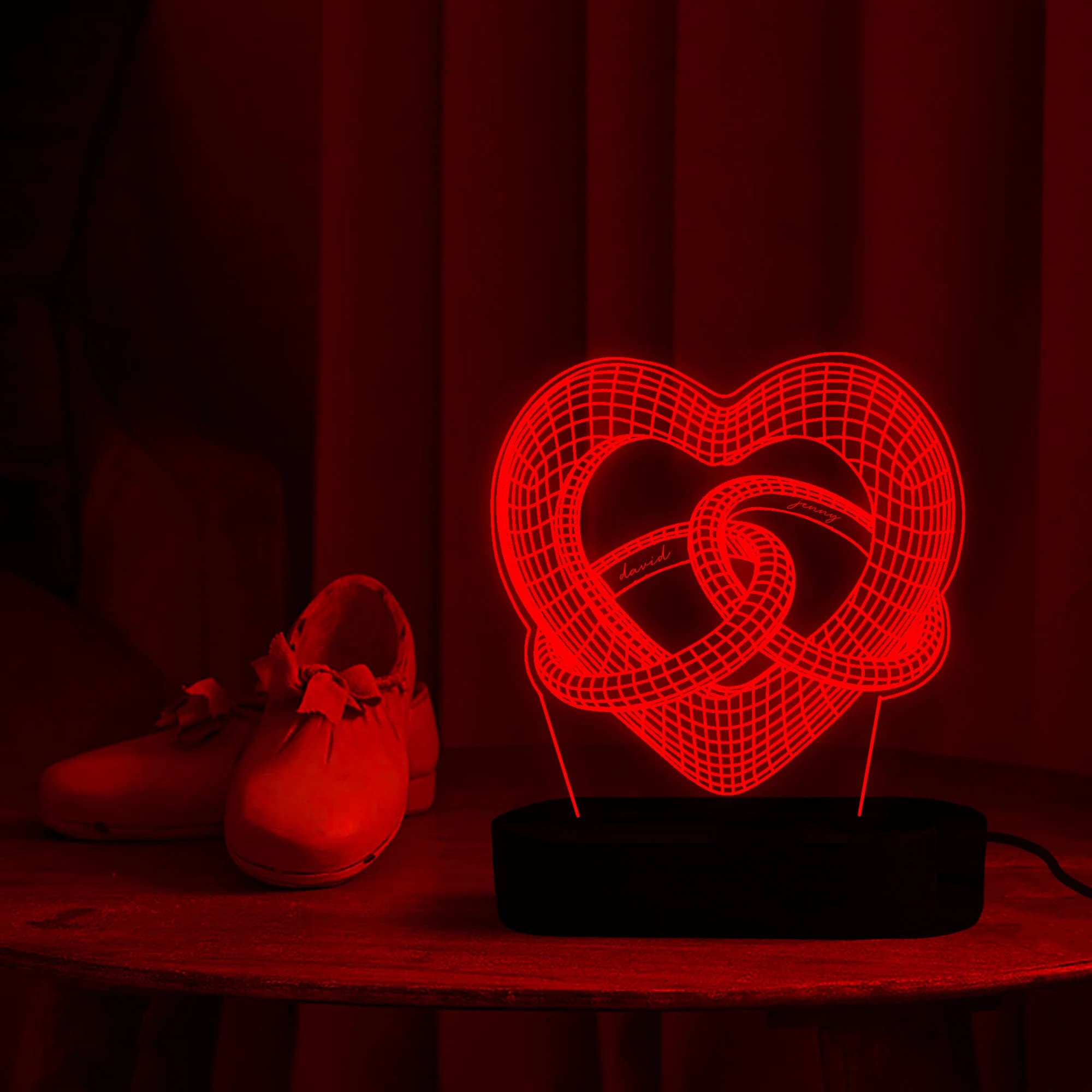 Custom Romantic gift for couple, Heart Led night Light,Names And Date,Engagement Gift,personalized Valentines Day Gift,Anniversary Gifts - image 3