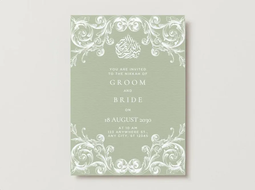 Elegant Nikkah Digital Invitation | Muslim Wedding Invite | Islamic Walima Template | Instant Download - image 3