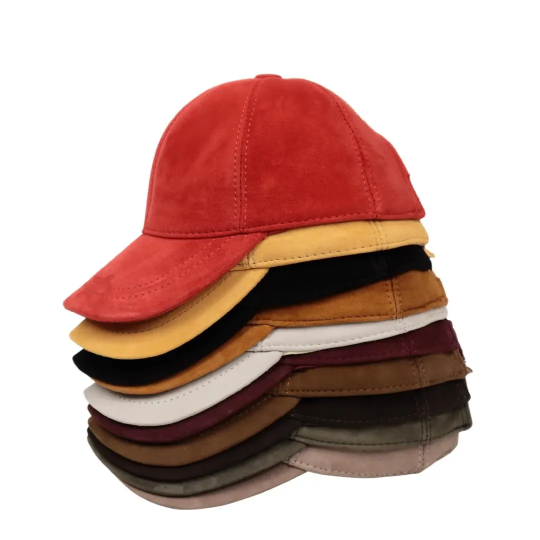 Genuine Suede Baseball Cap, Adjustable Unisex Hat,