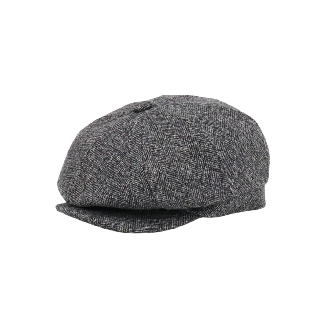 Light Gray Wool Newsboy Cap: Handmade Herringbone Gatsby Hat - image 4