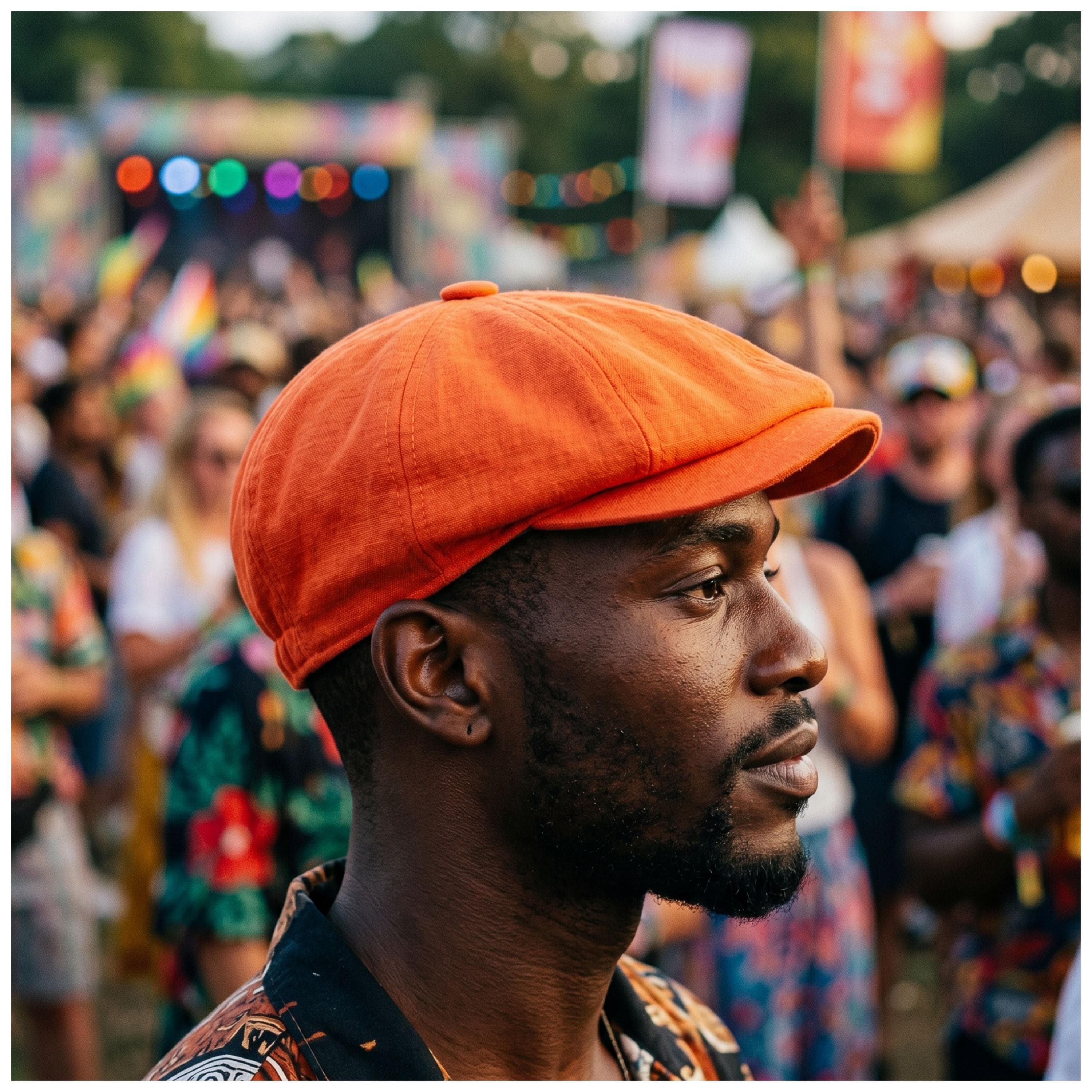 Orange Linen Newsboy Cap: Handmade Summer  Hat - image 3