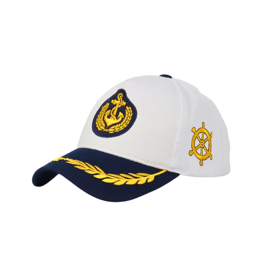 White Captain Hat: Nautical Cotton Baseball Cap, First Mate Gift - image 4