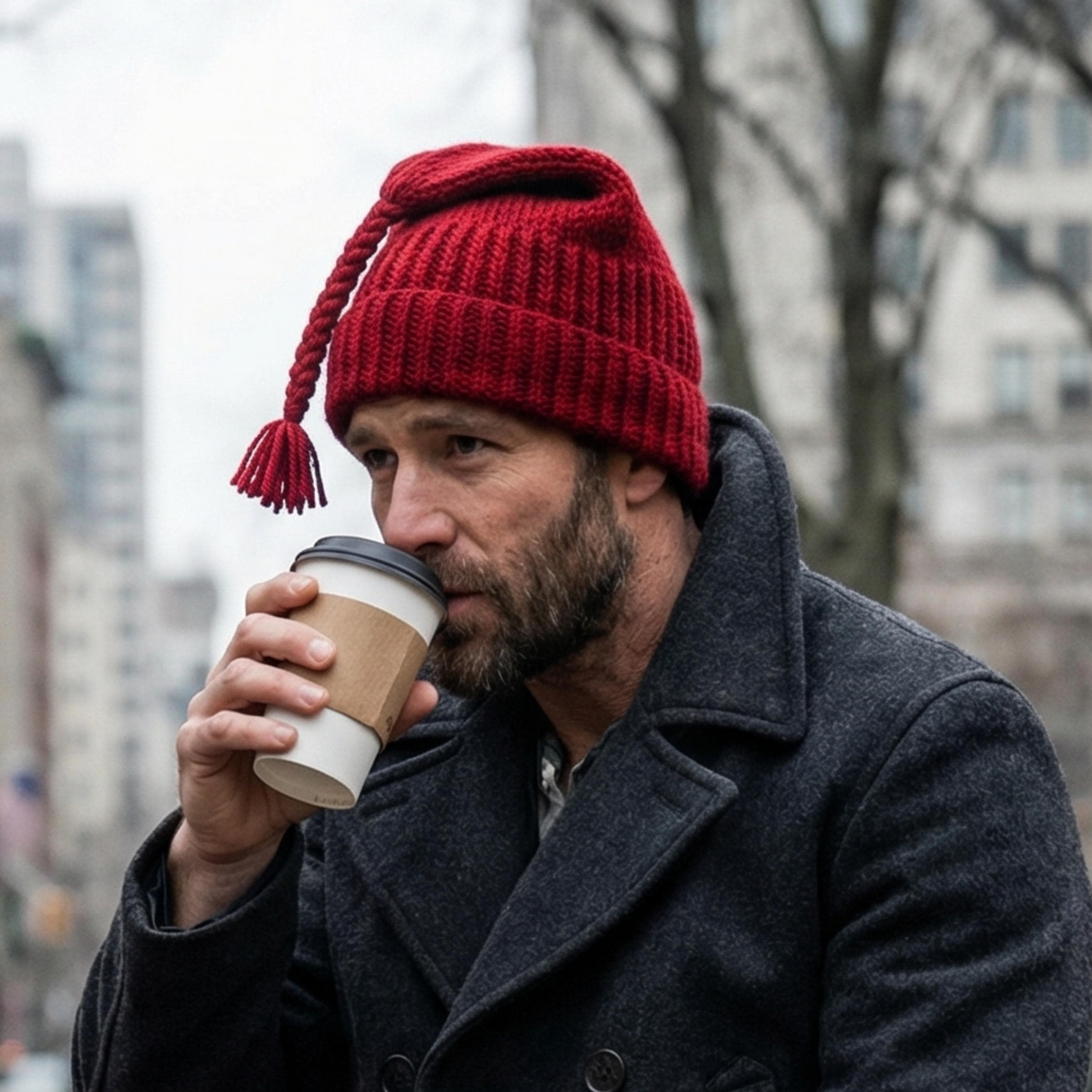 MTI Hat Red, Melt The Ice Hat, Norwegian Resistance Hat, Red Protest Knit Beanie, Scandinavian Fisherman Cap, Handmade Winter Hat,No Kings