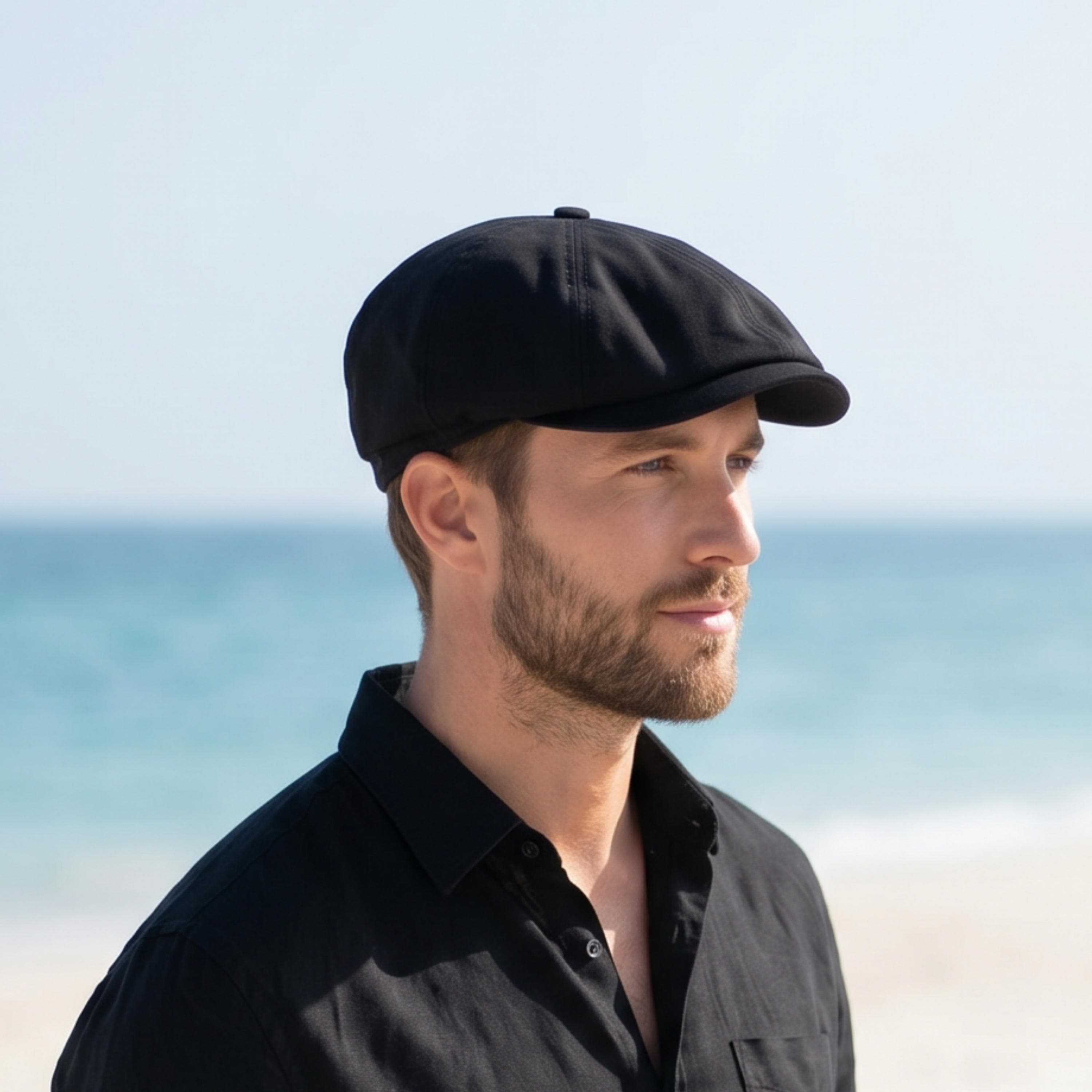 Linen Newsboy Cap Men, Summer Gatsby Hat, Handmade  Flat Cap, Vintage Irish Baker Boy Hat - image 3