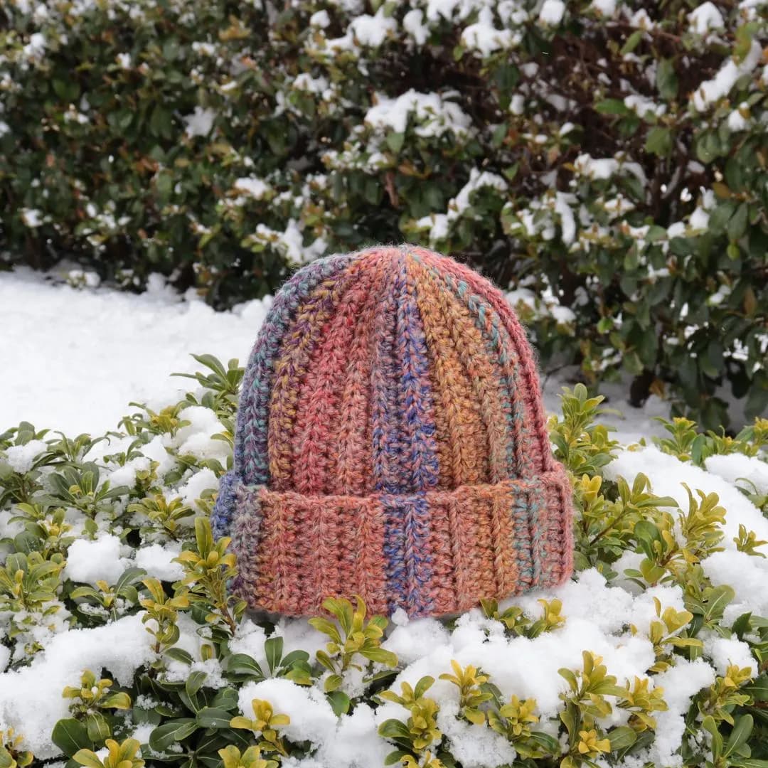 Handmade Multicolor Crochet Beanie: Boho Winter Cap