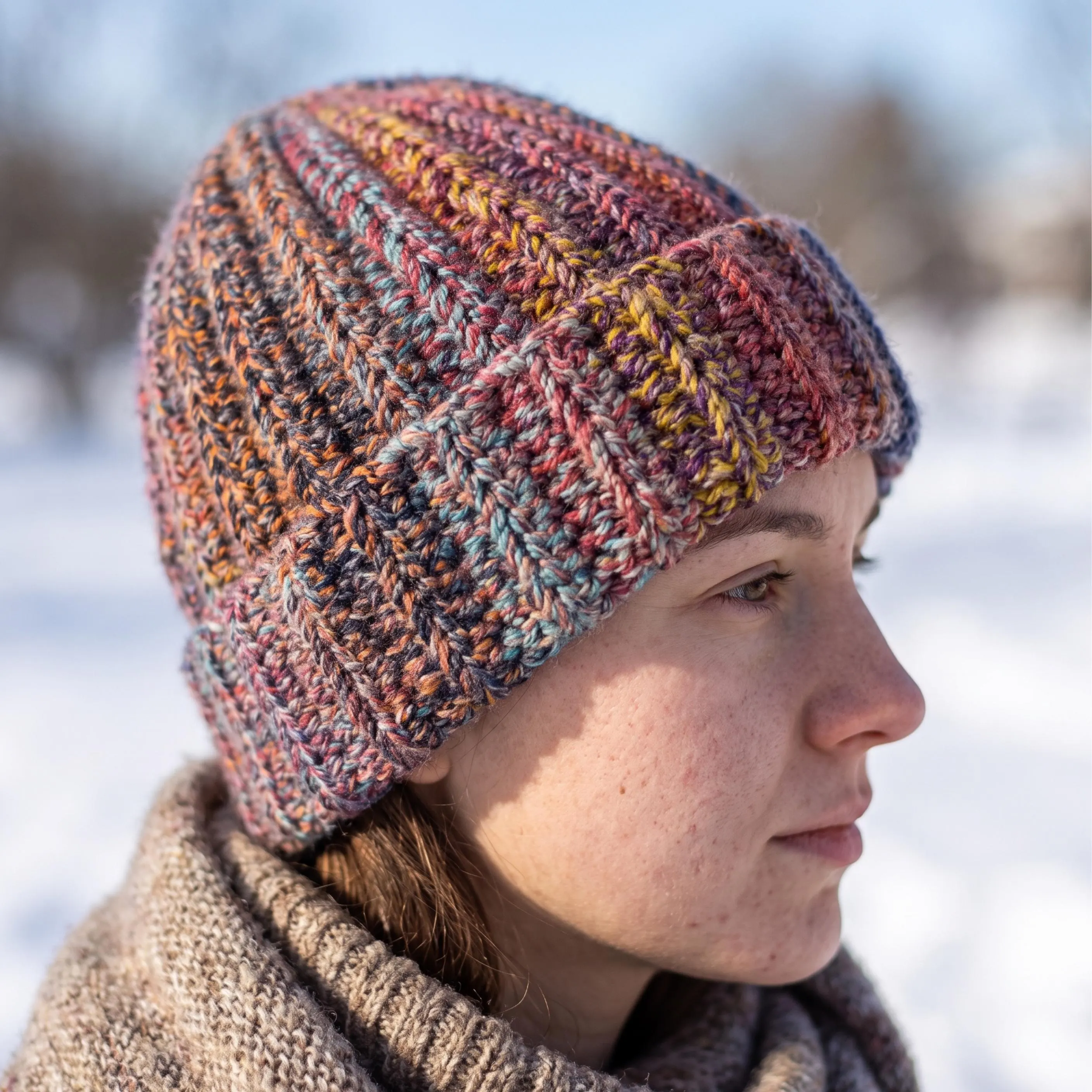 Handmade Multicolor Crochet Beanie: Boho Winter Cap - image 2